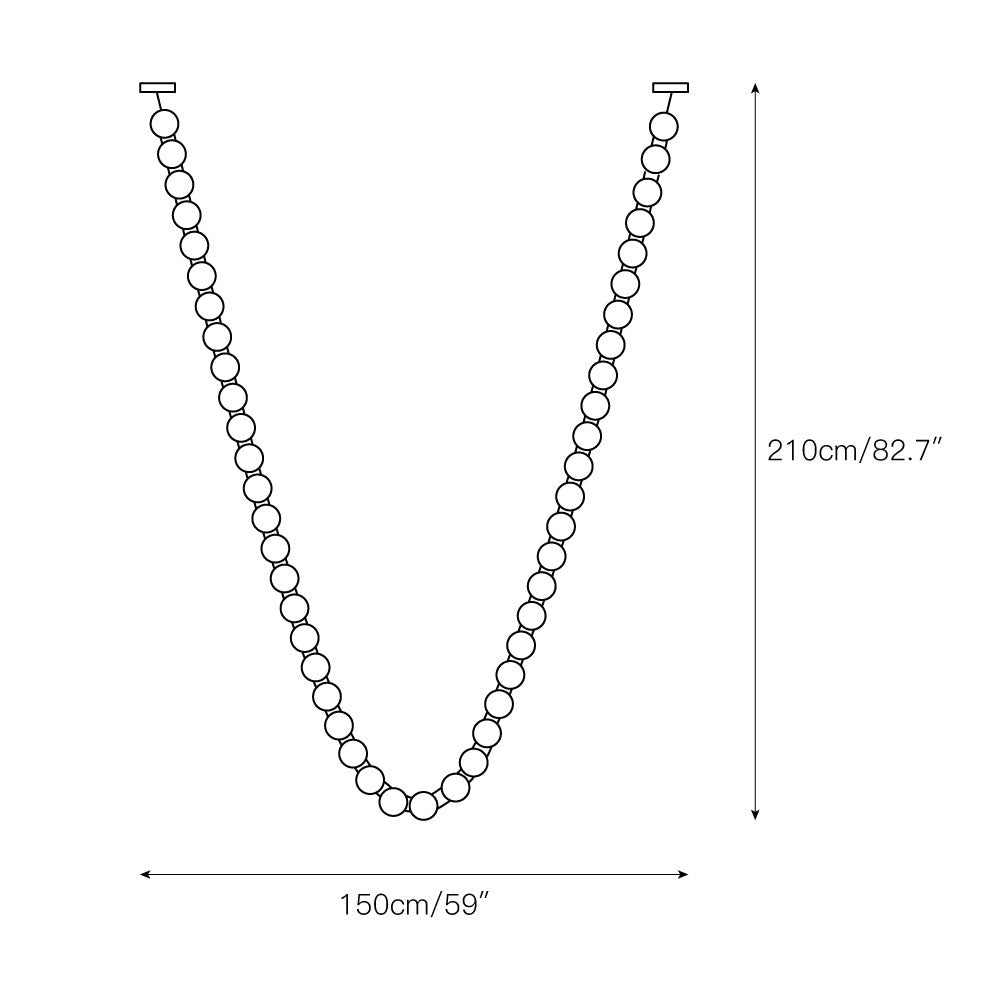 Icarara Modern Minimalist Pearl Necklace Glass Chandelier - Lamp Copper