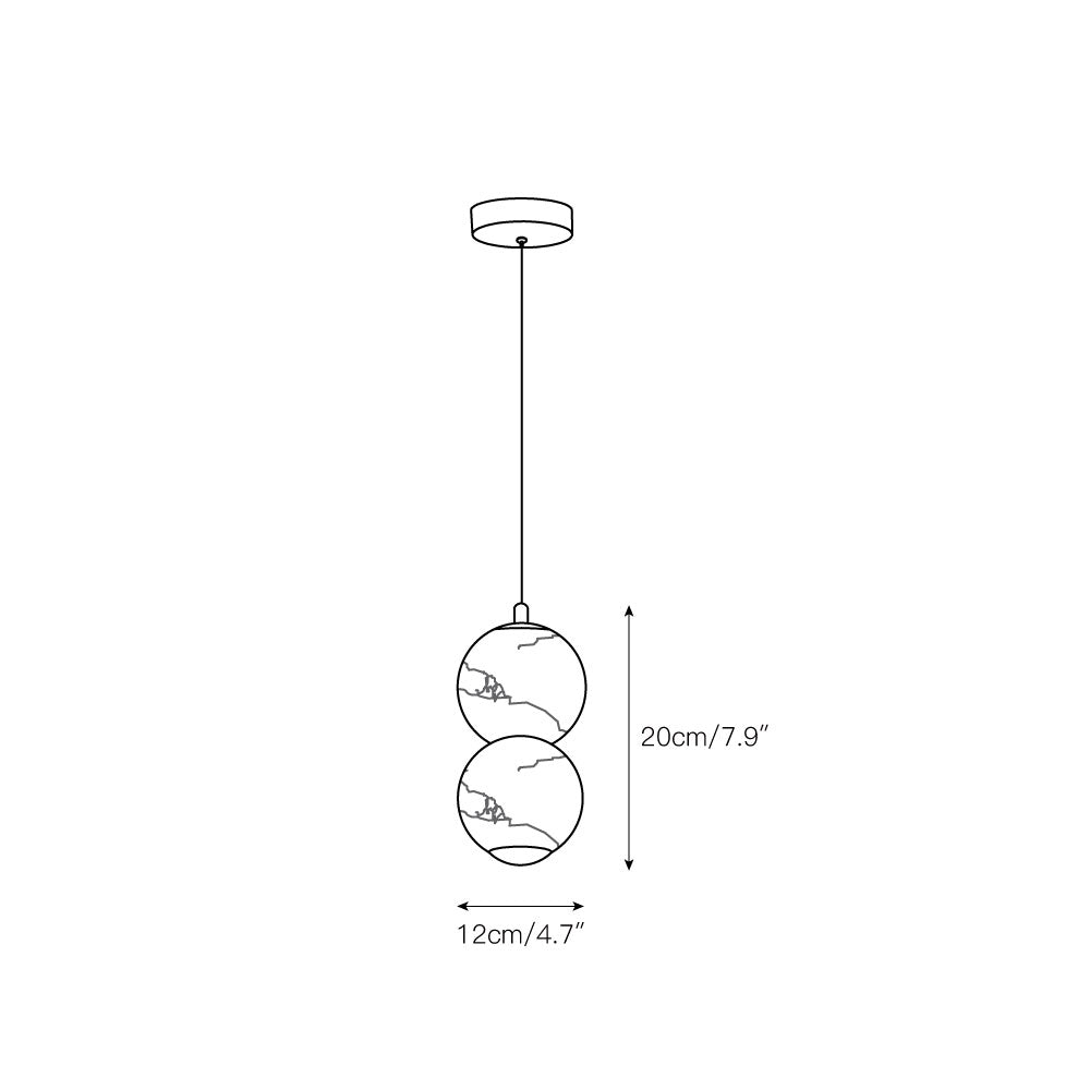 Elore Modern Minimalist Pearl Alabaster Pendant Light - Lamp Copper
