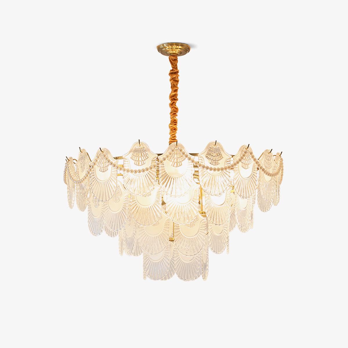 Pearl Glass Shell Chandelier - Blowlighting