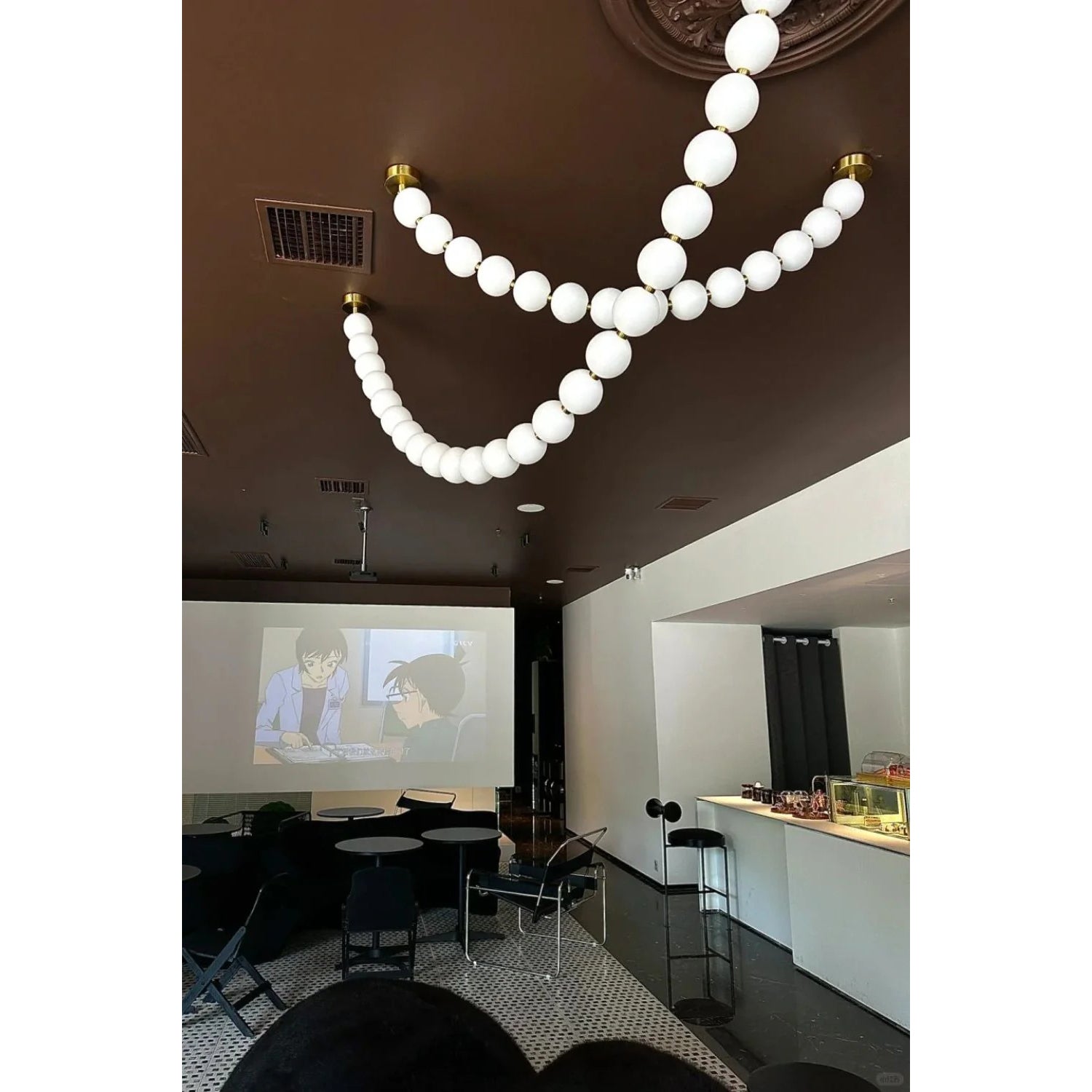Icarara Modern Minimalist Pearl Necklace Glass Chandelier - Lamp Copper