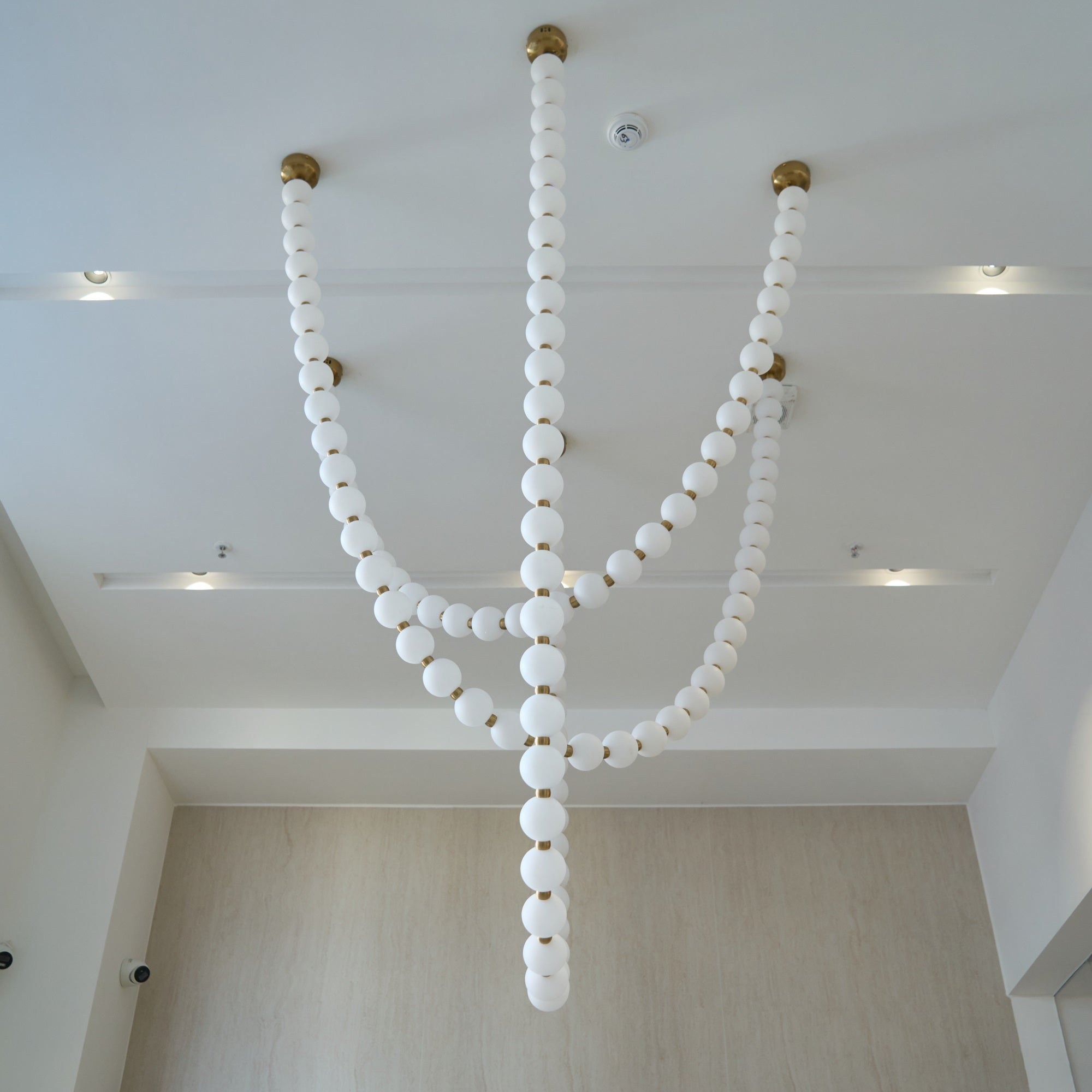 Icarara Modern Minimalist Pearl Necklace Glass Chandelier - Lamp Copper