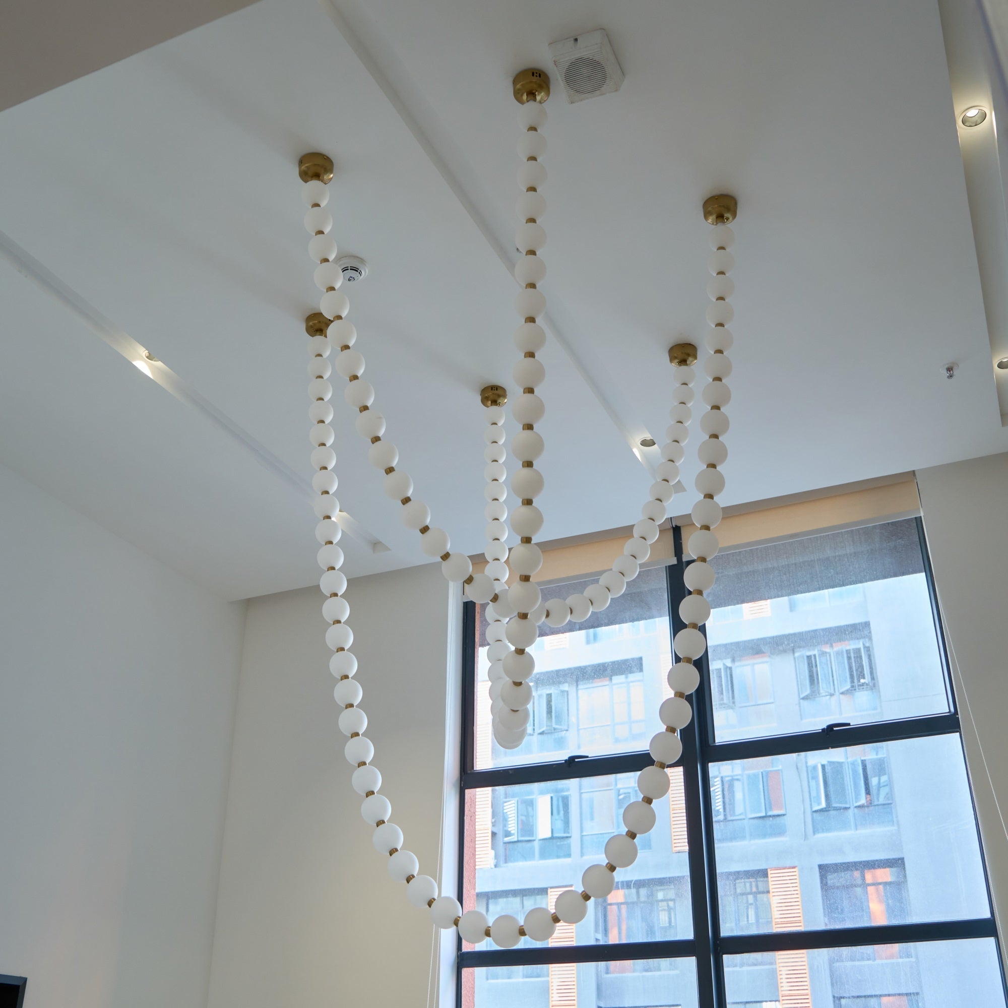 Icarara Modern Minimalist Pearl Necklace Glass Chandelier - Lamp Copper