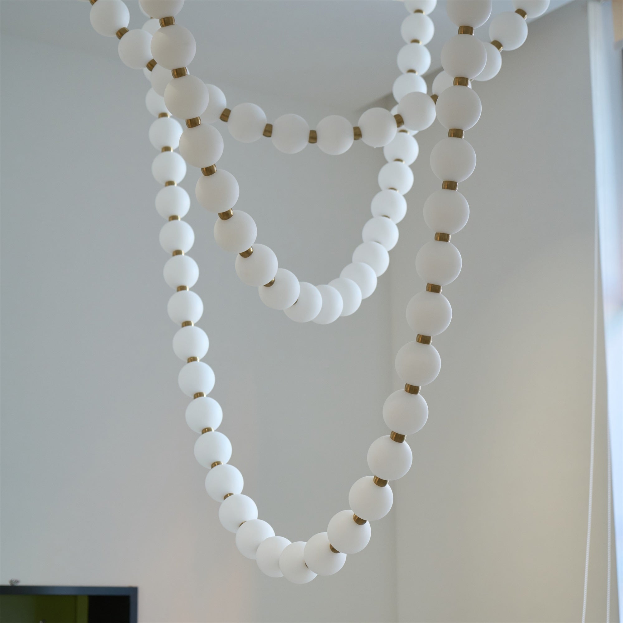 Icarara Modern Minimalist Pearl Necklace Glass Chandelier - Lamp Copper