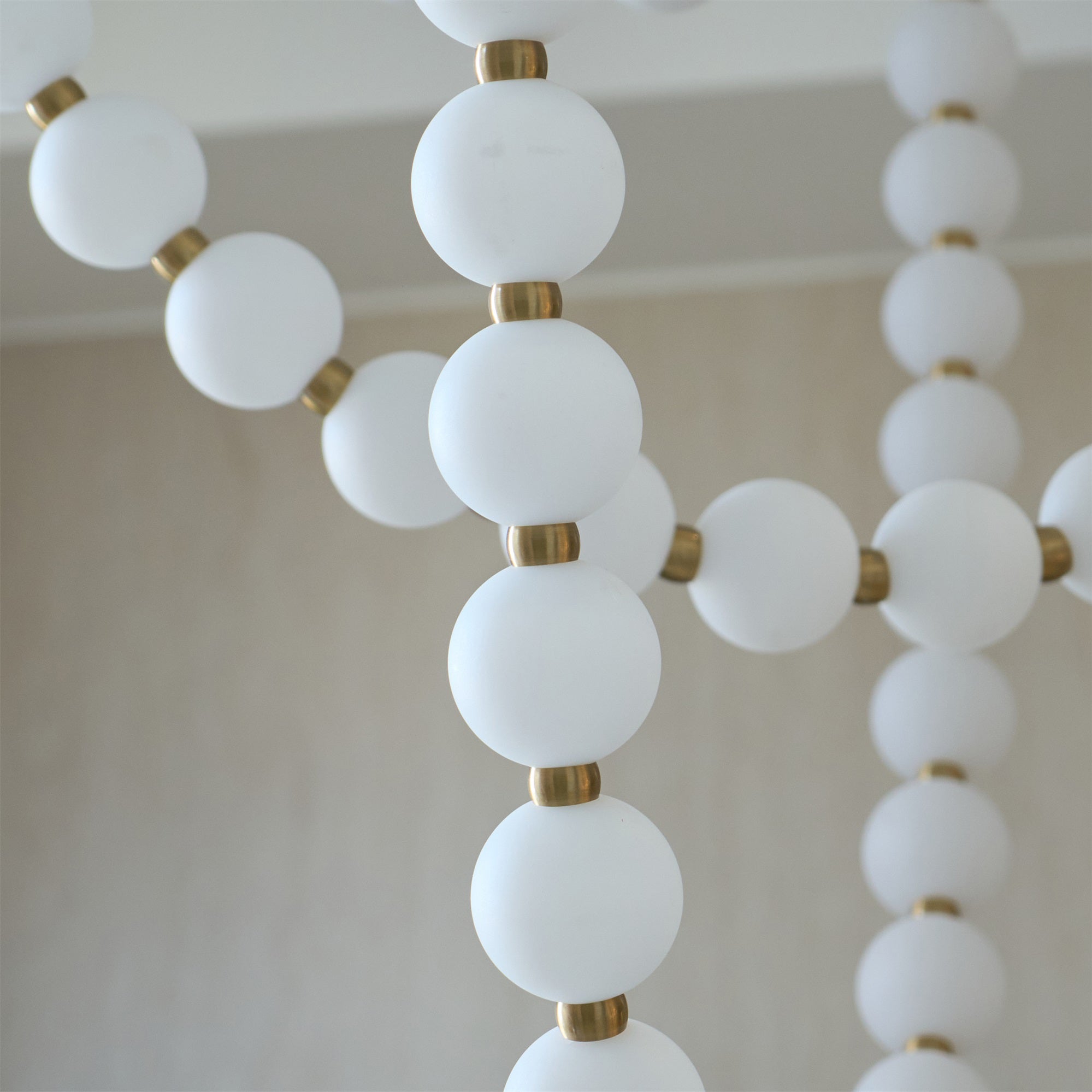 Icarara Modern Minimalist Pearl Necklace Glass Chandelier - Lamp Copper
