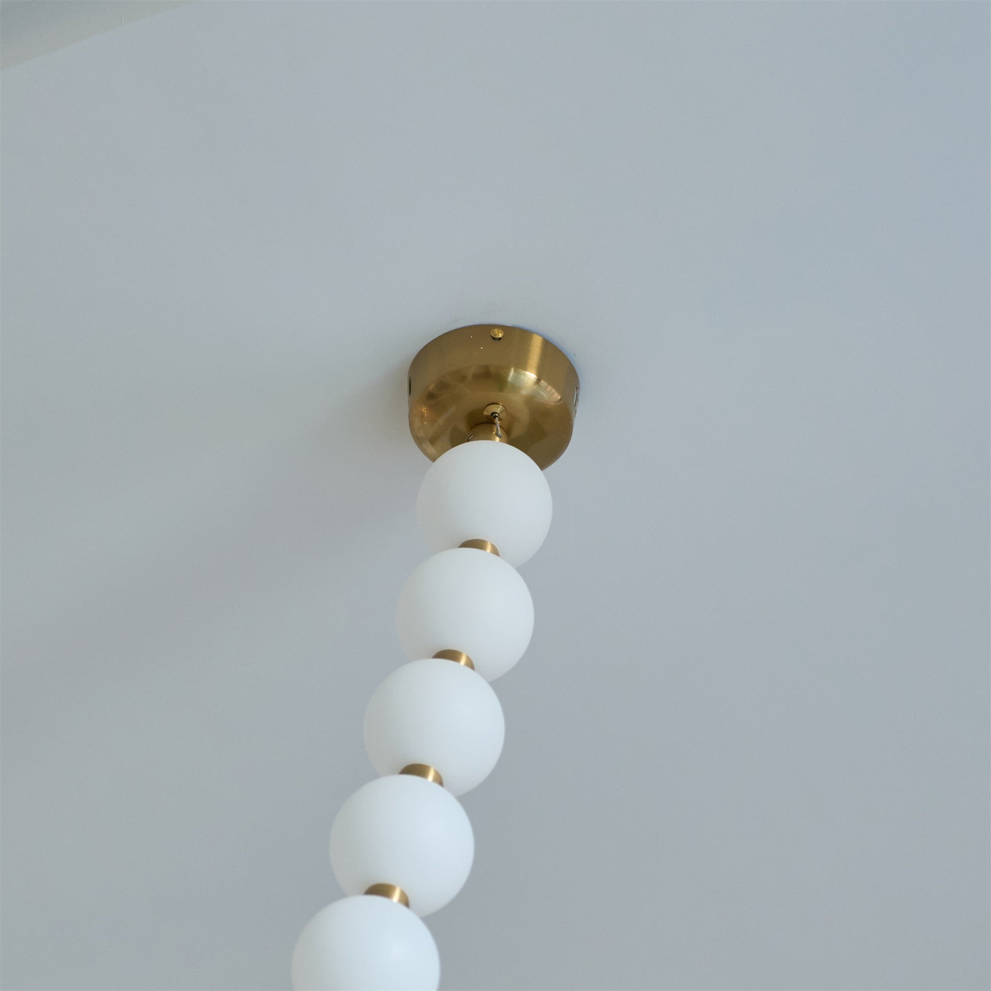 Icarara Modern Minimalist Pearl Necklace Glass Chandelier - Lamp Copper