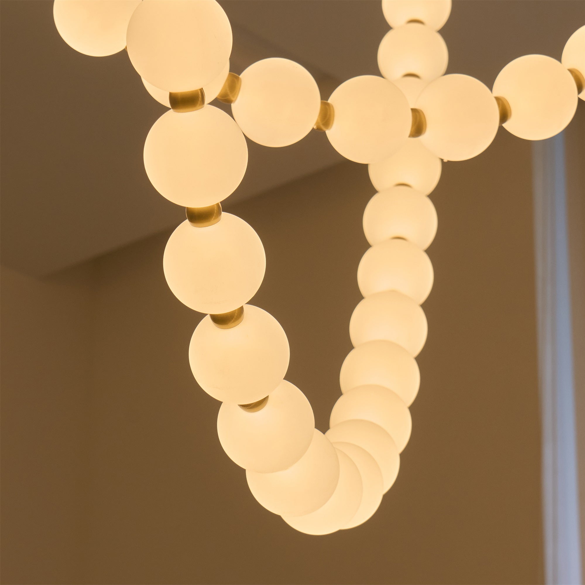 Icarara Modern Minimalist Pearl Necklace Glass Chandelier - Lamp Copper