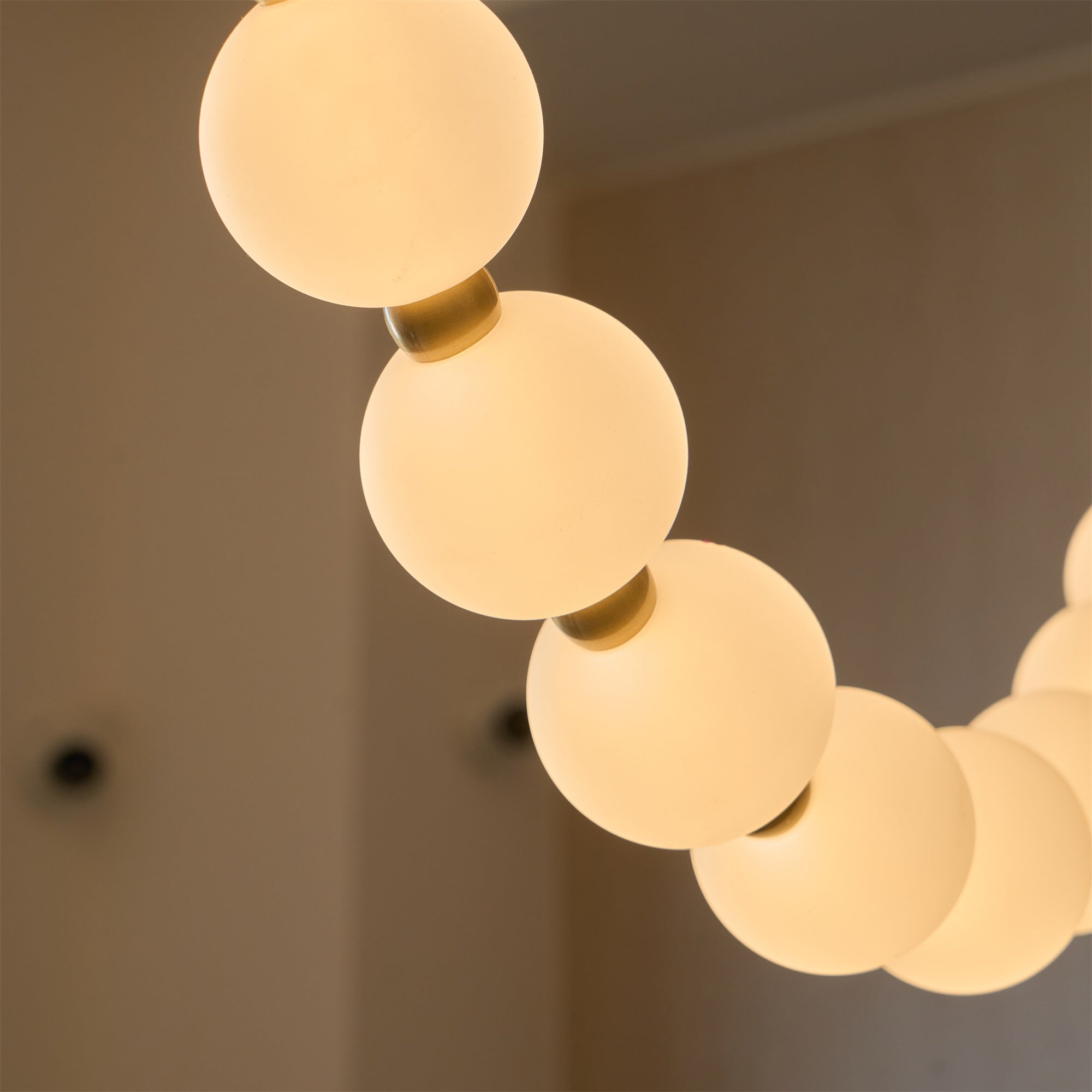 Icarara Modern Minimalist Pearl Necklace Glass Chandelier - Lamp Copper