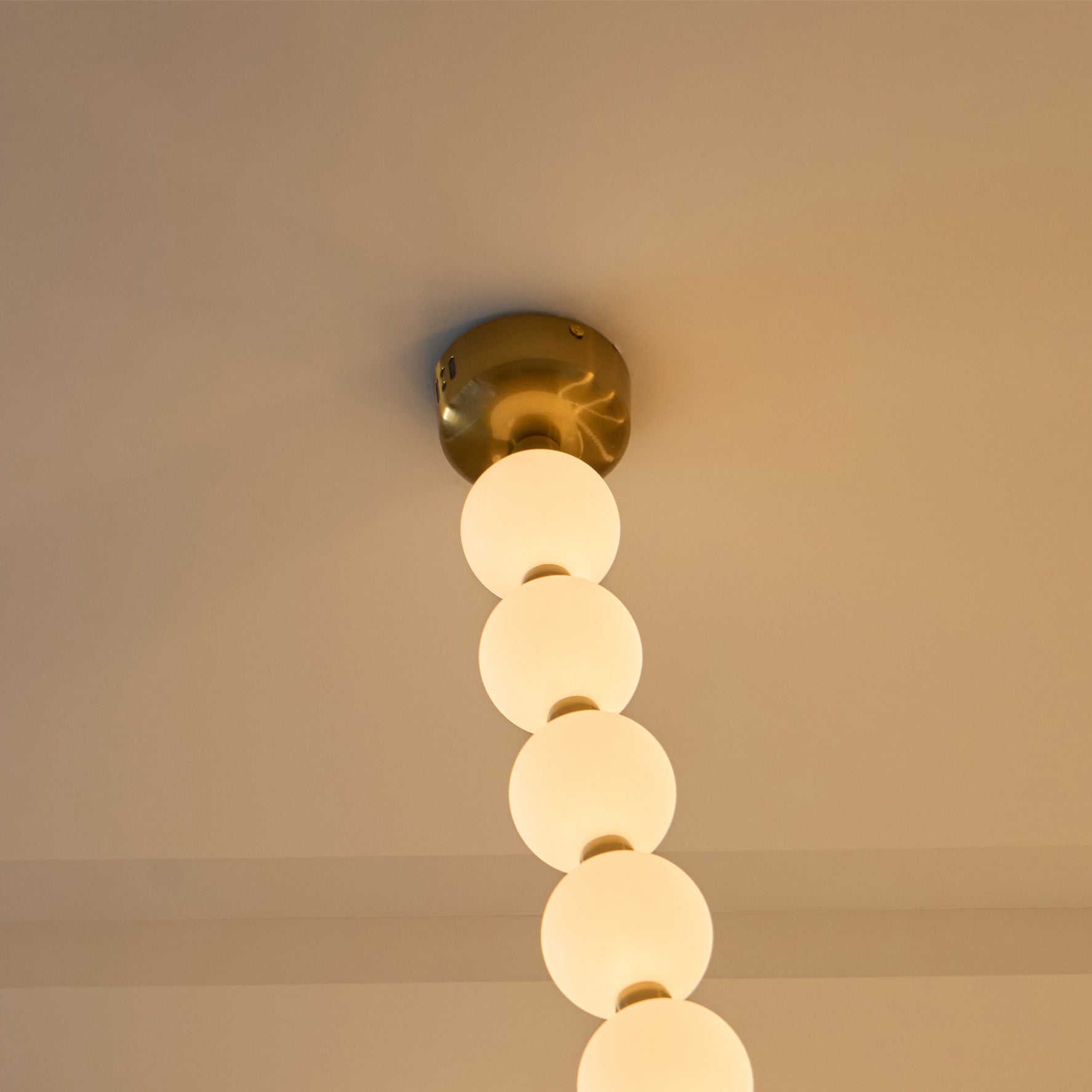 Icarara Modern Minimalist Pearl Necklace Glass Chandelier - Lamp Copper