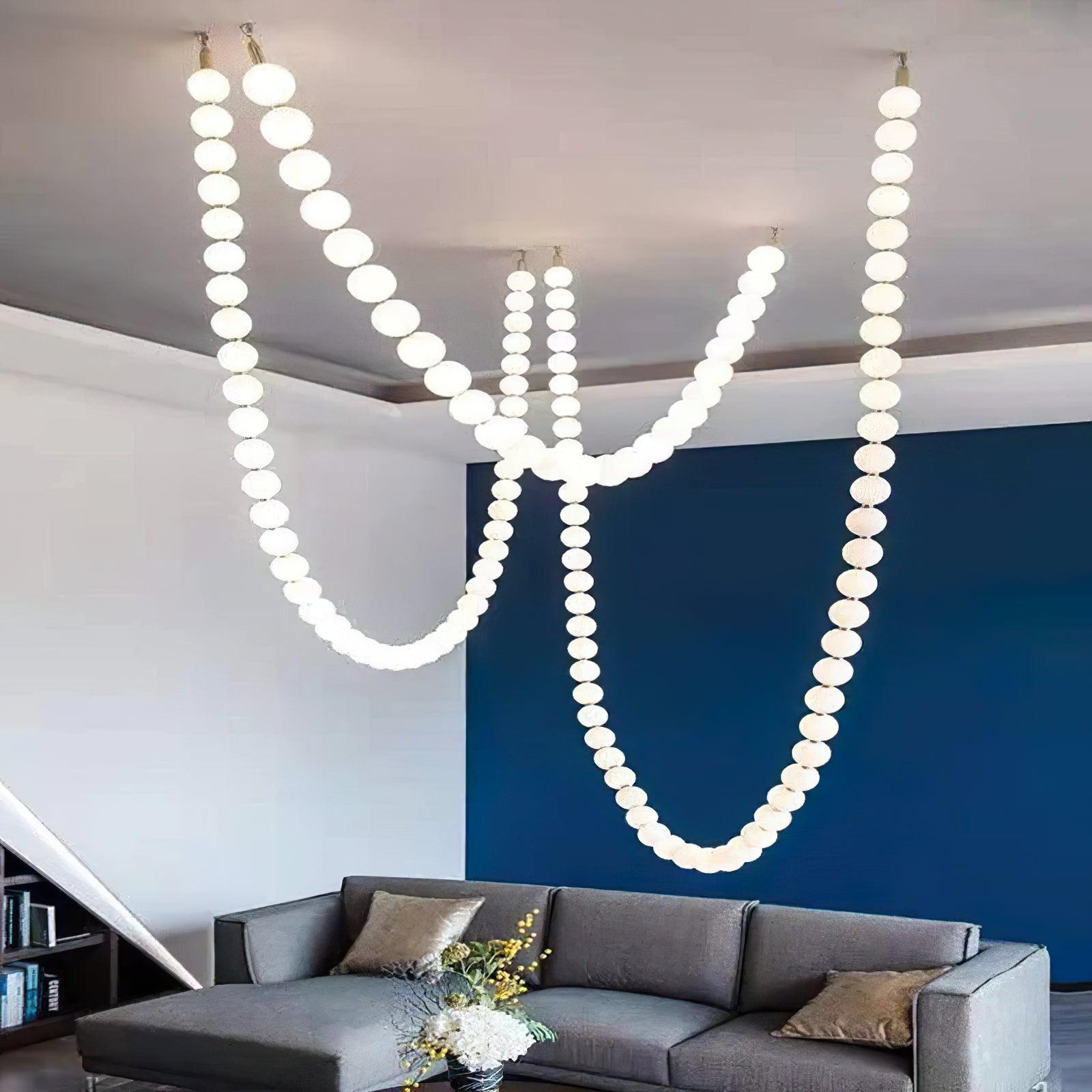 Petal Chandelier Collier de Perles Luxueux - Neutralighting