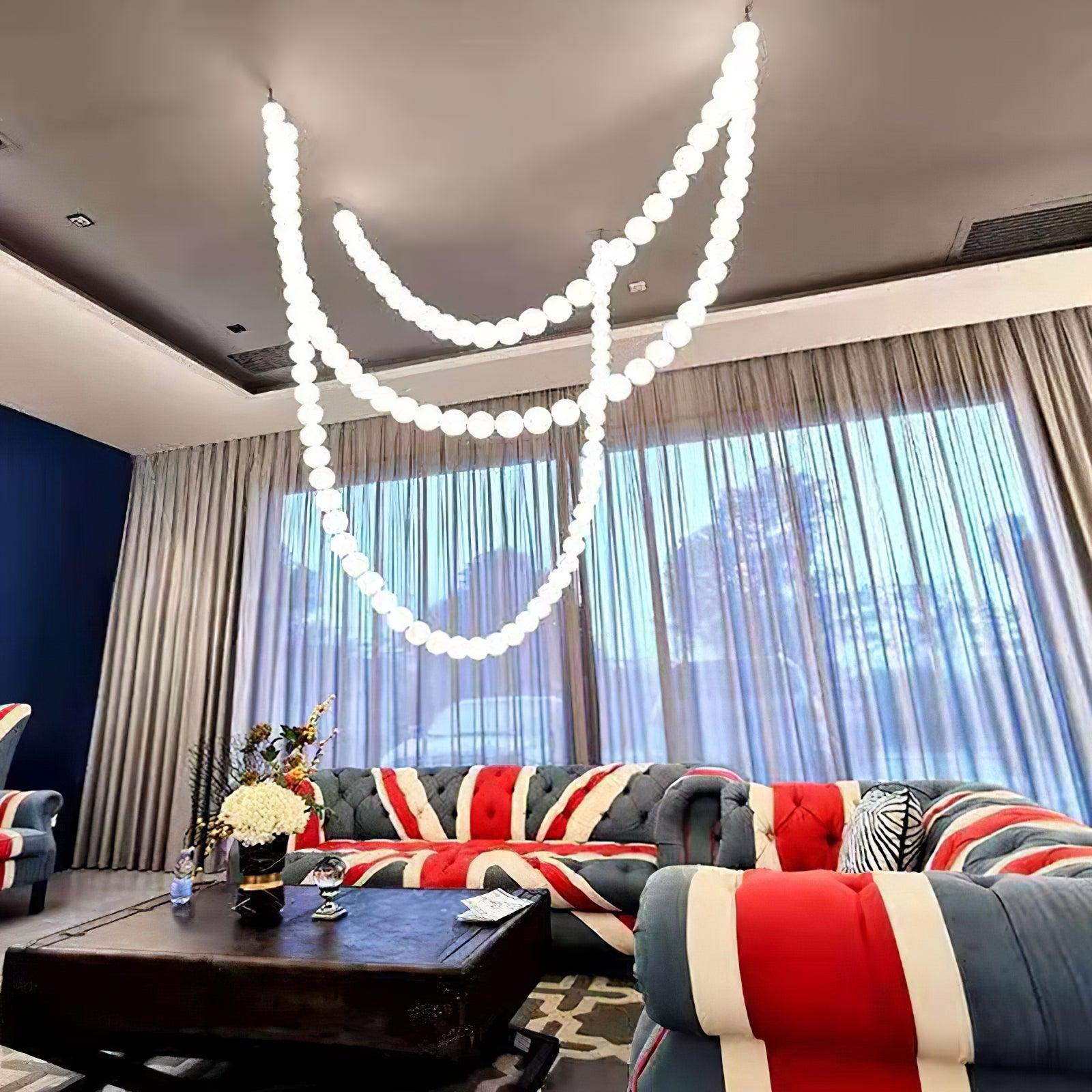 Petal Chandelier Collier de Perles Luxueux - Neutralighting