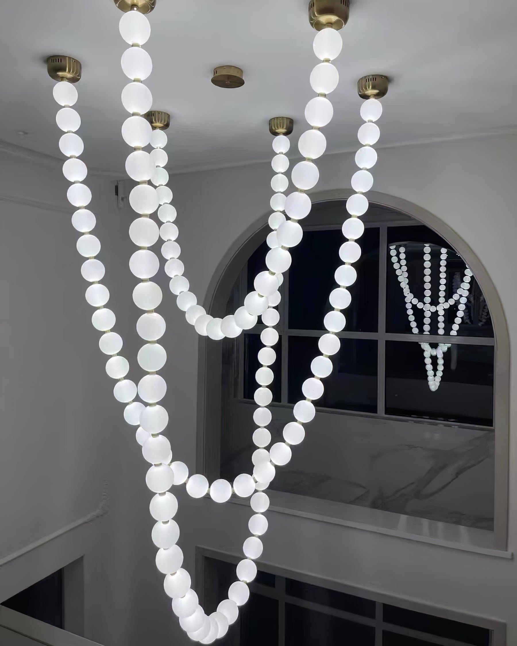 Petal Chandelier Collier de Perles Luxueux - Neutralighting