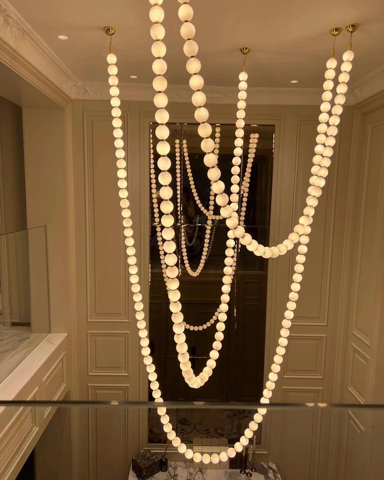 Petal Chandelier Collier de Perles Luxueux - Neutralighting