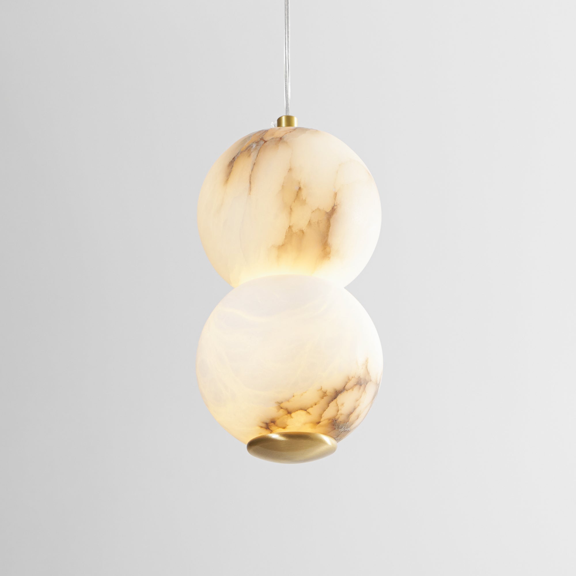Elore Modern Minimalist Pearl Alabaster Pendant Light - Lamp Copper