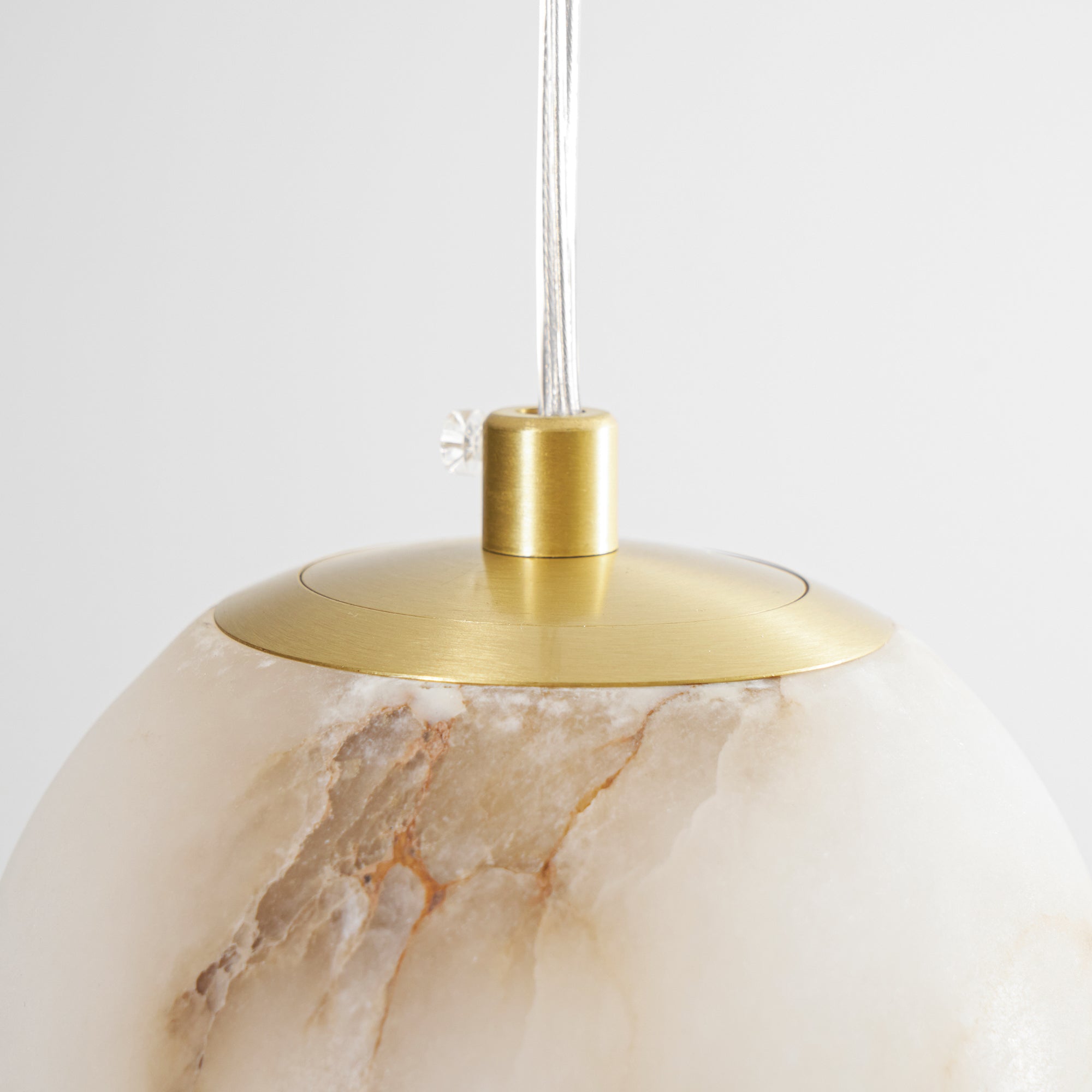 Elore Modern Minimalist Pearl Alabaster Pendant Light - Lamp Copper