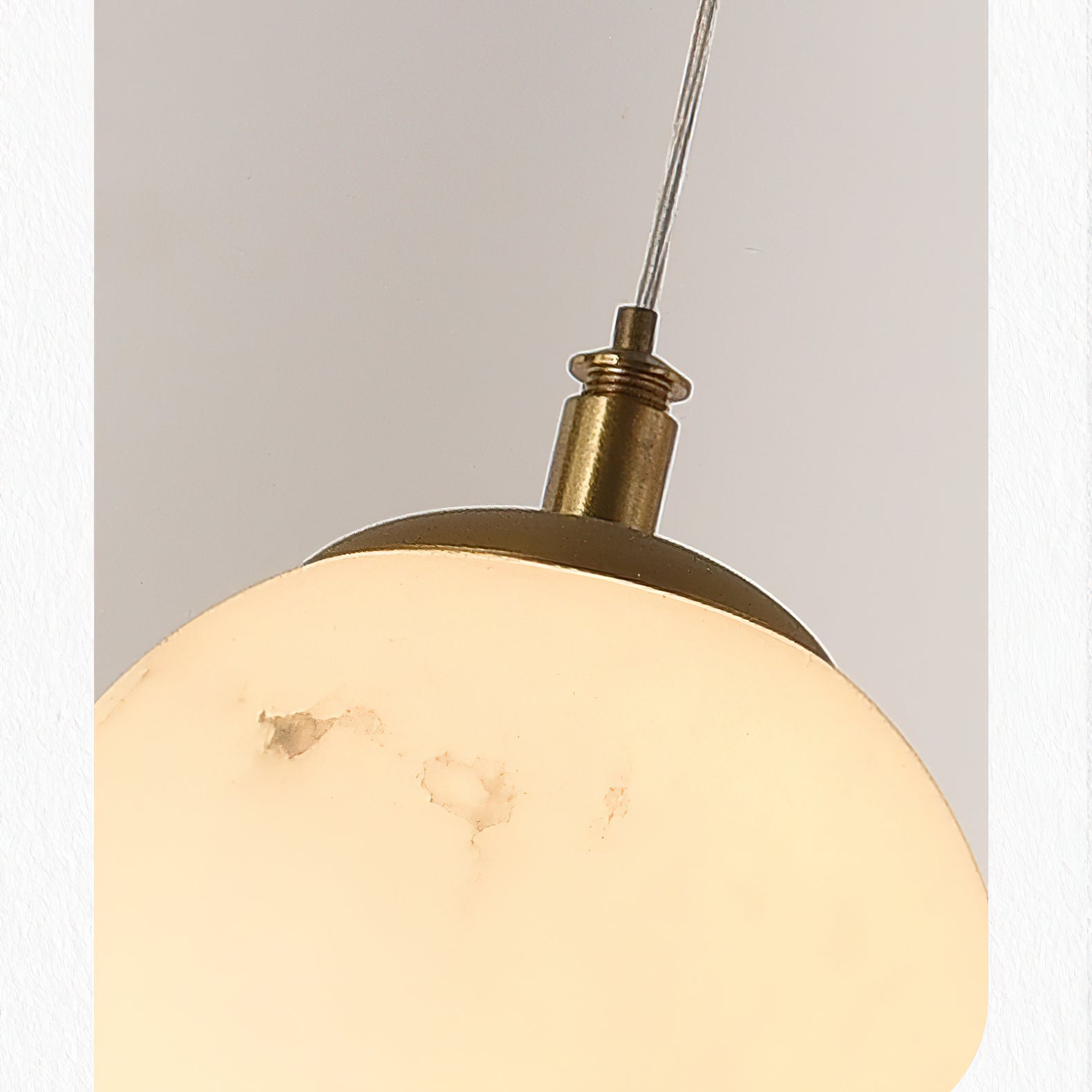 Elore Modern Minimalist Pearl Alabaster Pendant Light - Lamp Copper