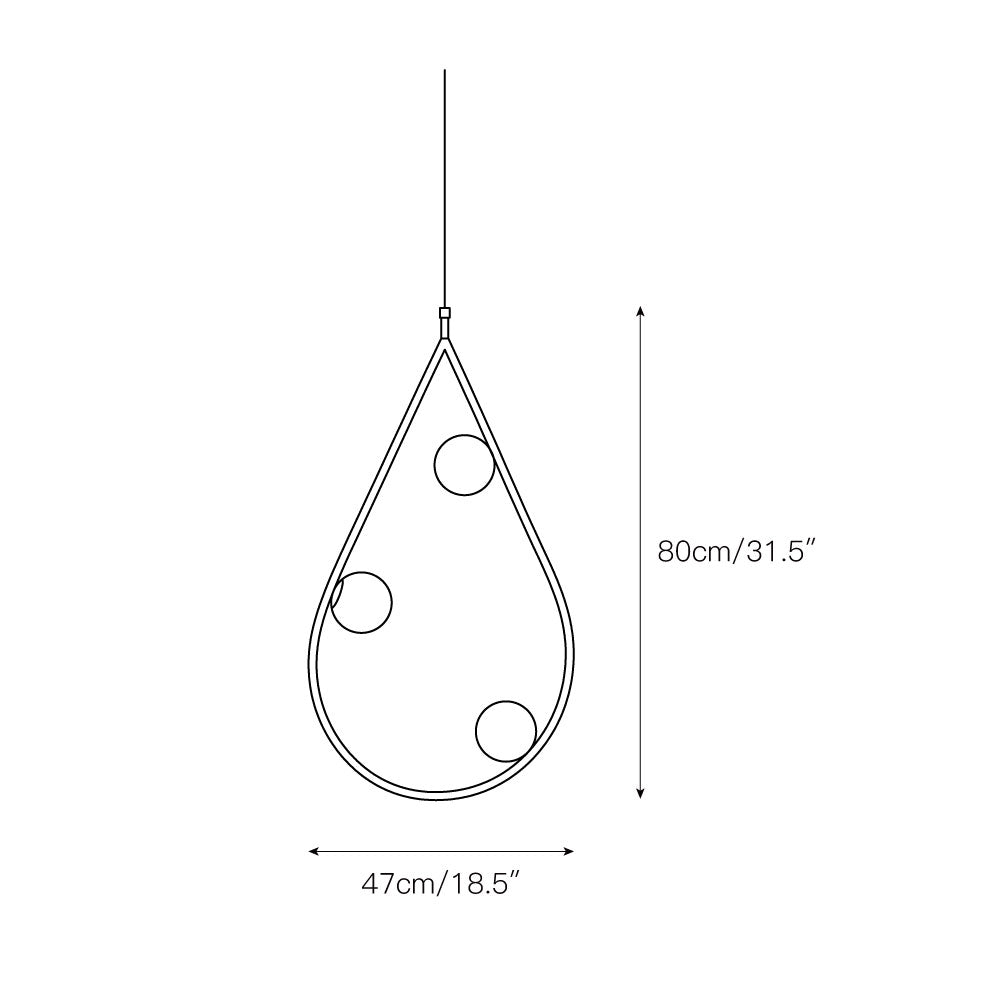 Ertheion Modern Minimalist Pearls Brass Glass Pendant Lamp - Lamp Copper