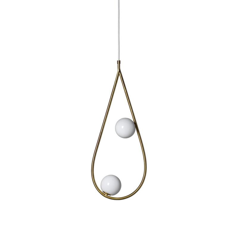 Ertheion Modern Minimalist Pearls Brass Glass Pendant Lamp - Lamp Copper
