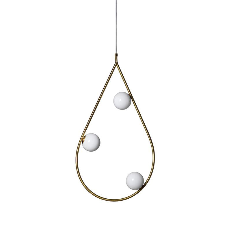 Ertheion Modern Minimalist Pearls Brass Glass Pendant Lamp - Lamp Copper