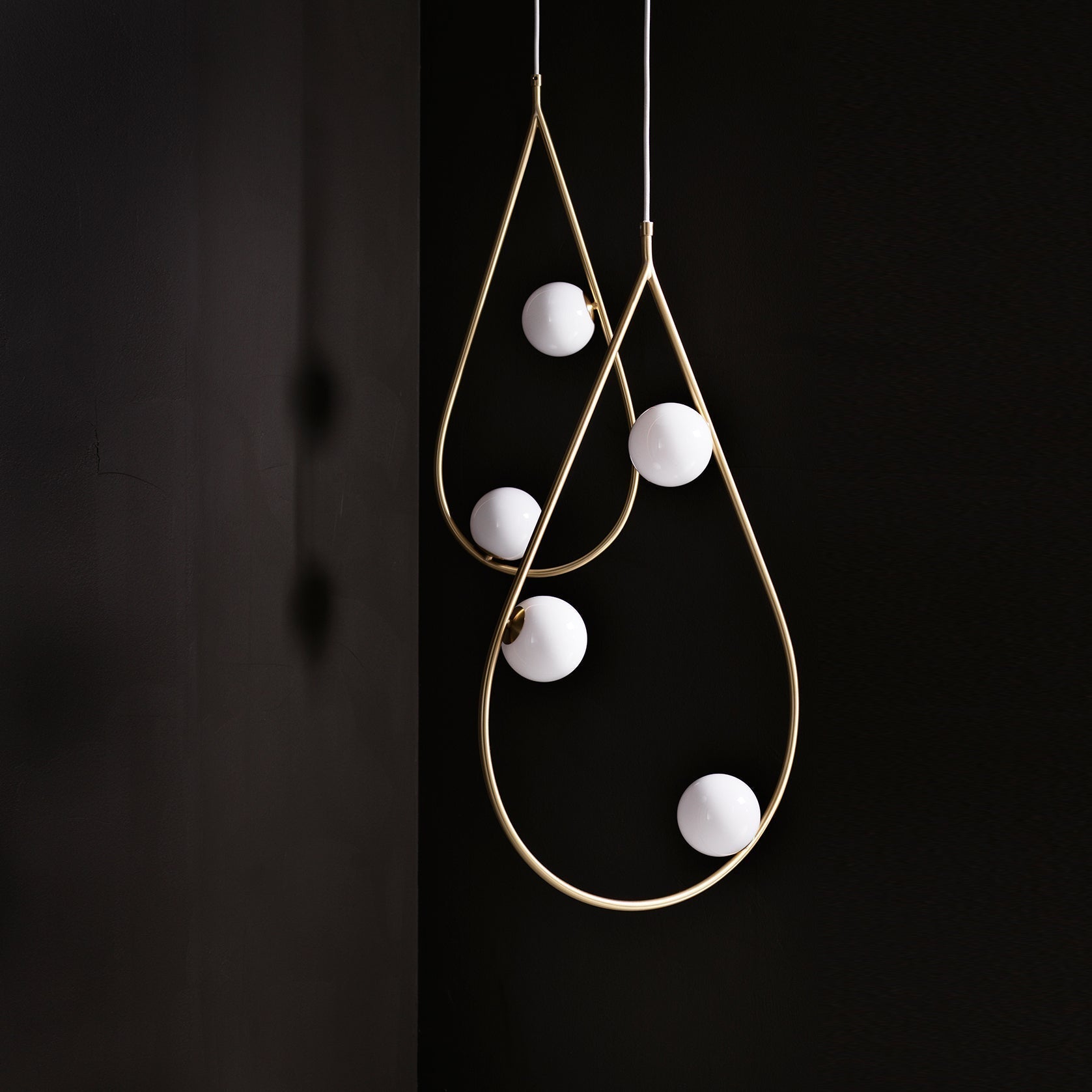 Ertheion Modern Minimalist Pearls Brass Glass Pendant Lamp - Lamp Copper