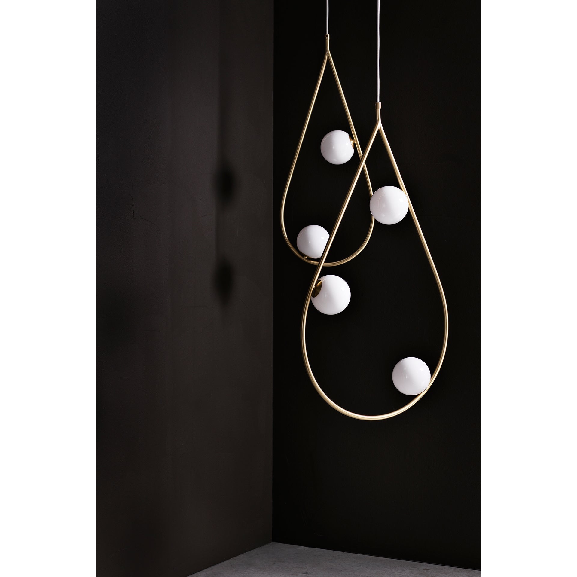 Ertheion Modern Minimalist Pearls Brass Glass Pendant Lamp - Lamp Copper