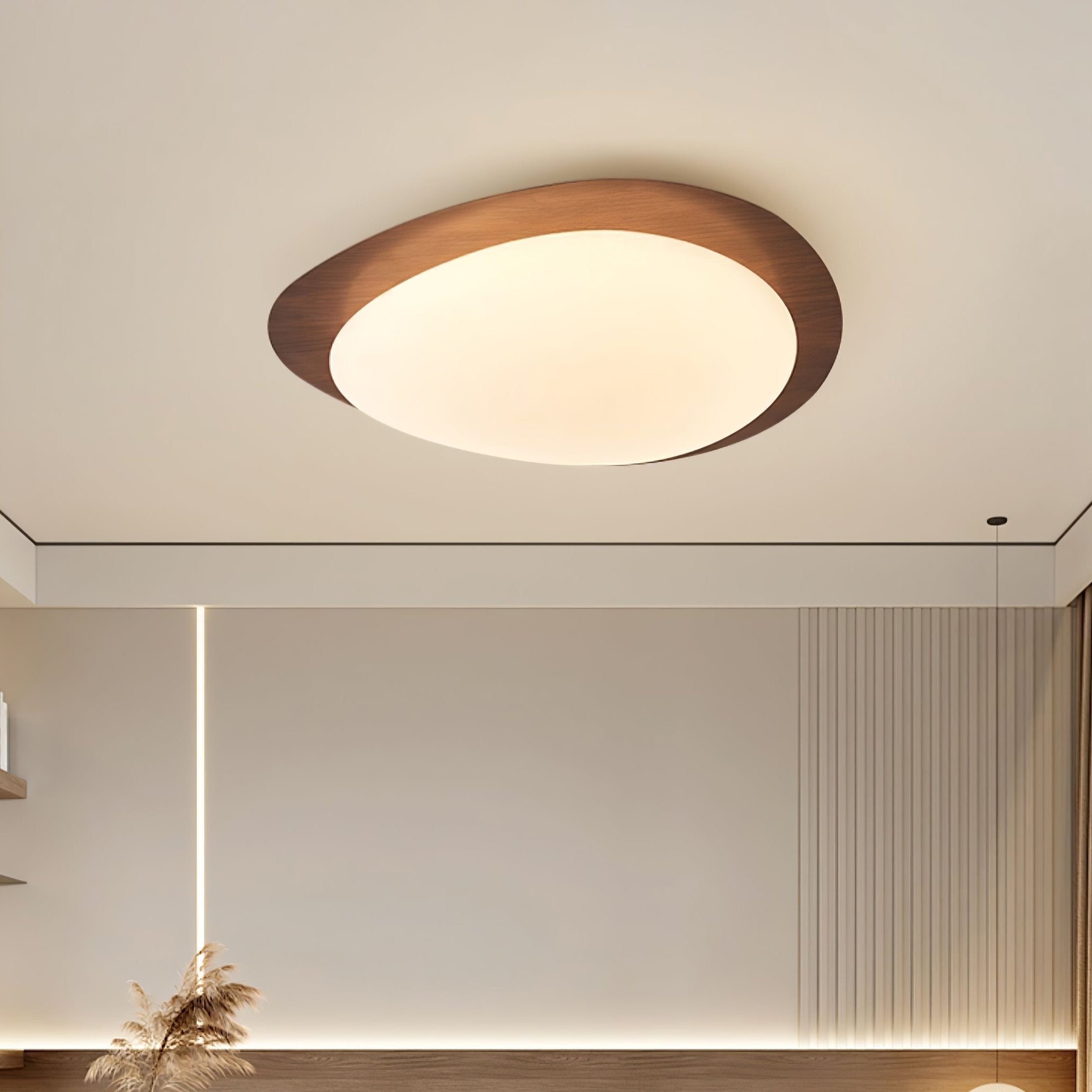 Quisti Plafonnier Galet Design Moderne Bois