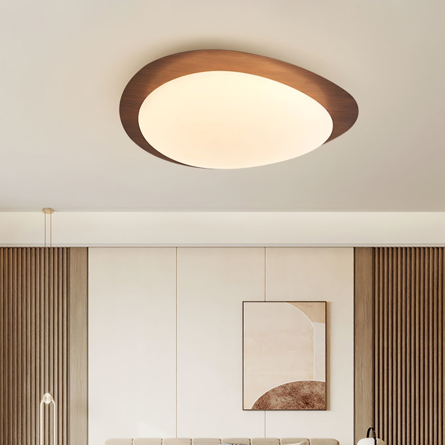 Quisti Plafonnier Galet Design Moderne Bois
