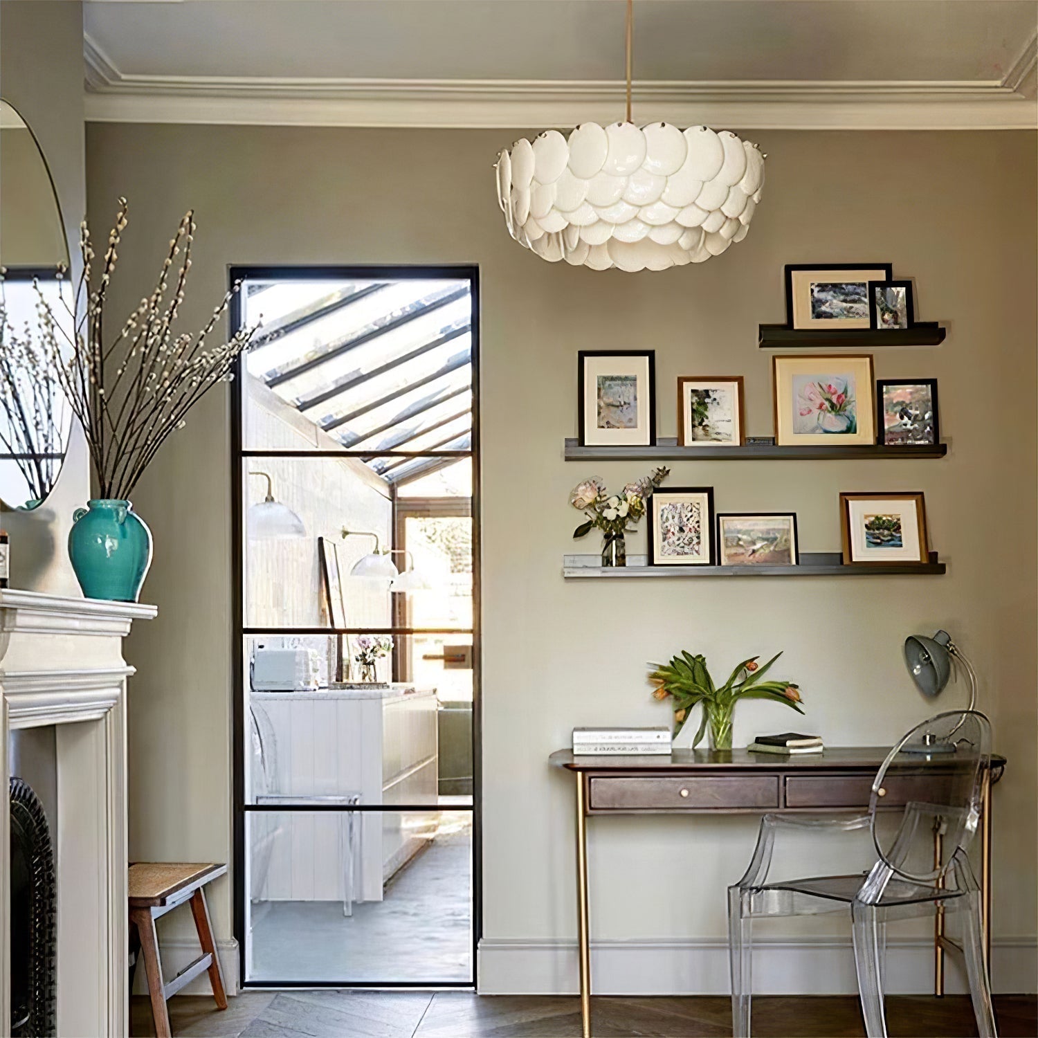 Coshael Postmodern Luxury Metal Ceramic Chandelier - Lamp Copper
