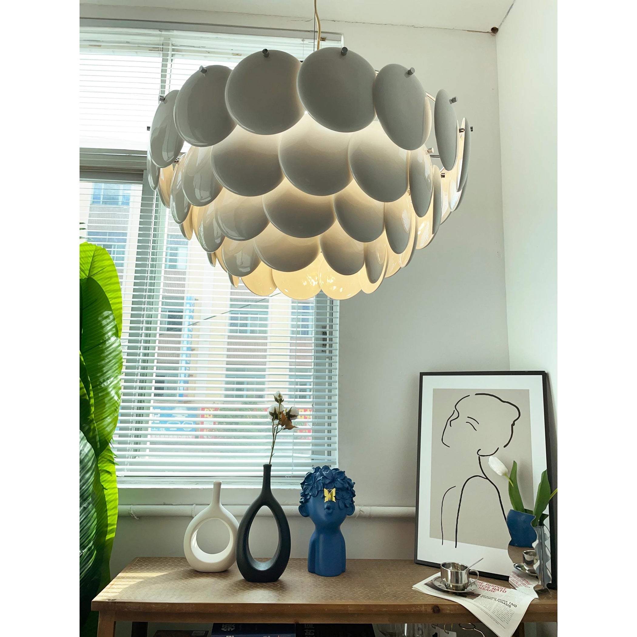 Coshael Postmodern Luxury Metal Ceramic Chandelier - Lamp Copper