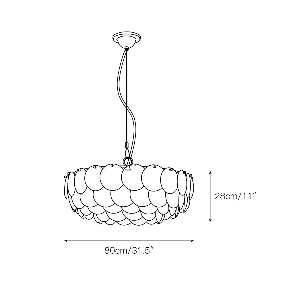 Coshael Postmodern Luxury Metal Ceramic Chandelier - Lamp Copper