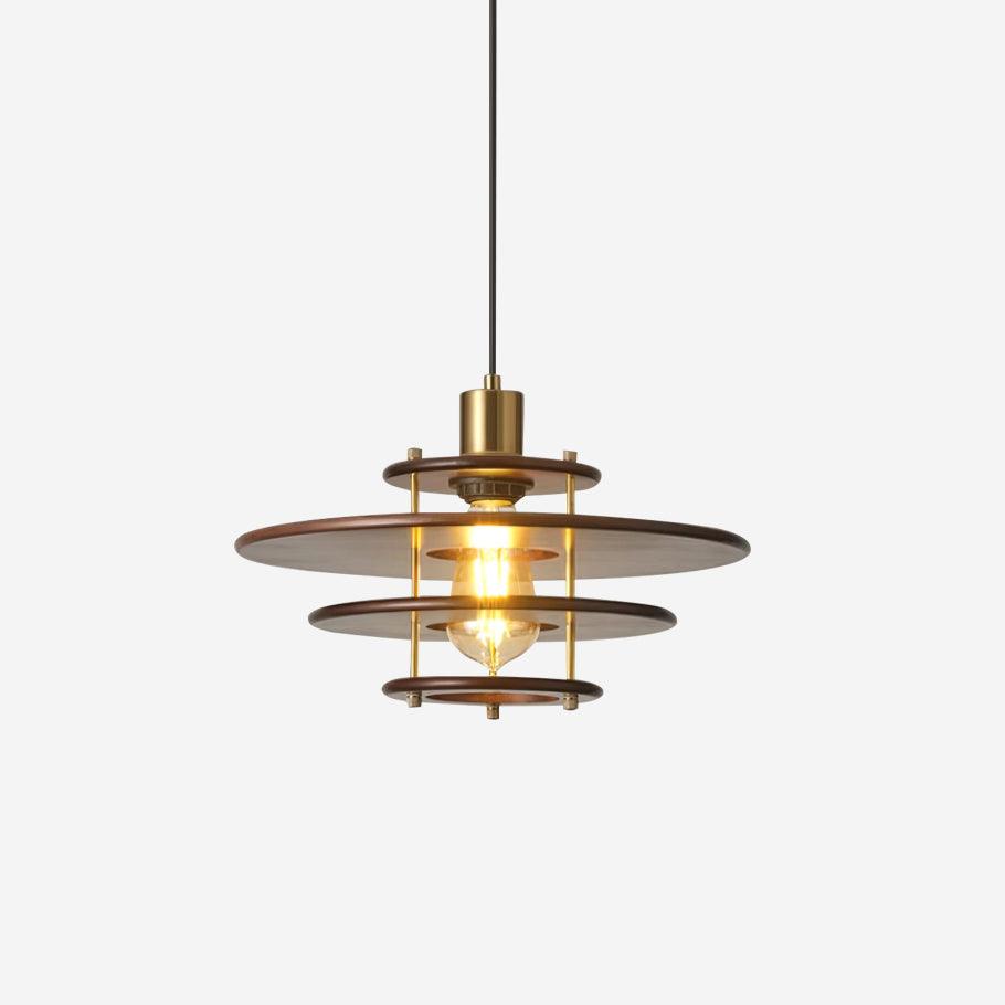 Pendel Pendant Lamp Layered Wood Brass Modern - Letslighting