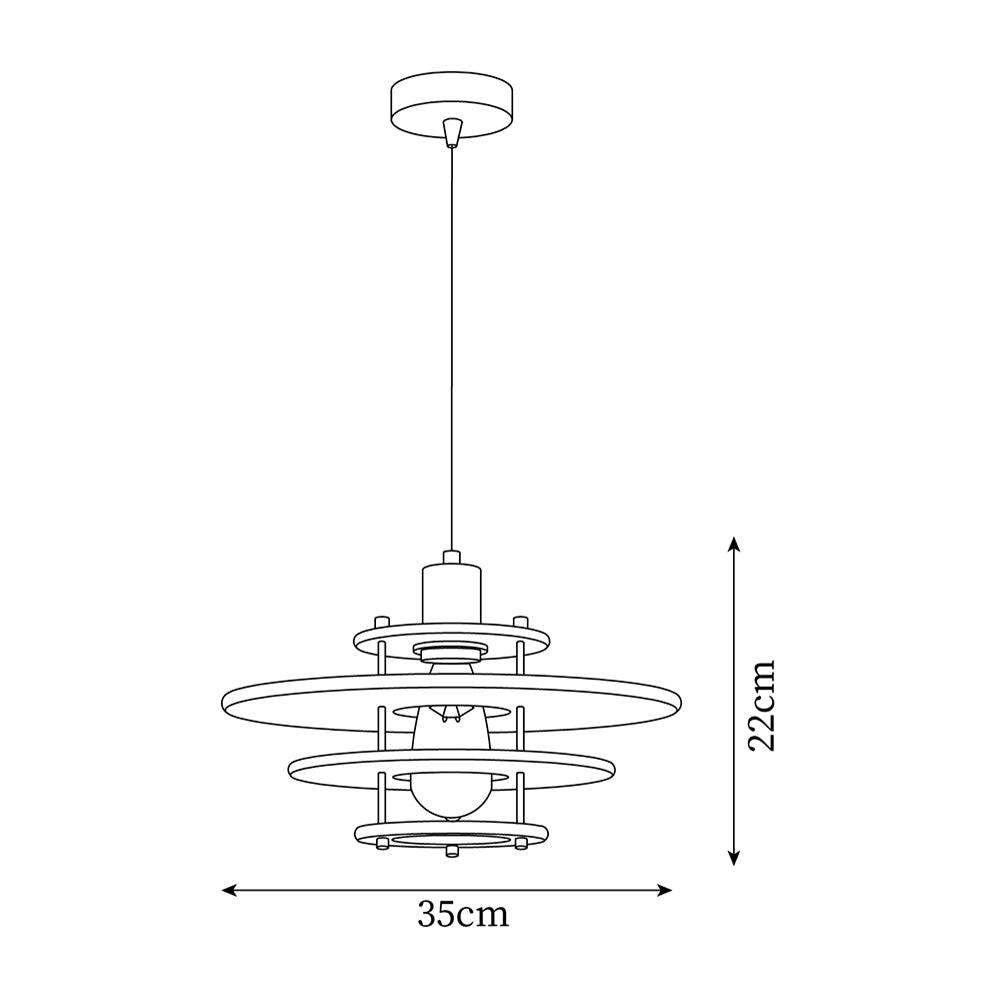 Pendel Pendant Lamp Layered Wood Brass Modern - Letslighting