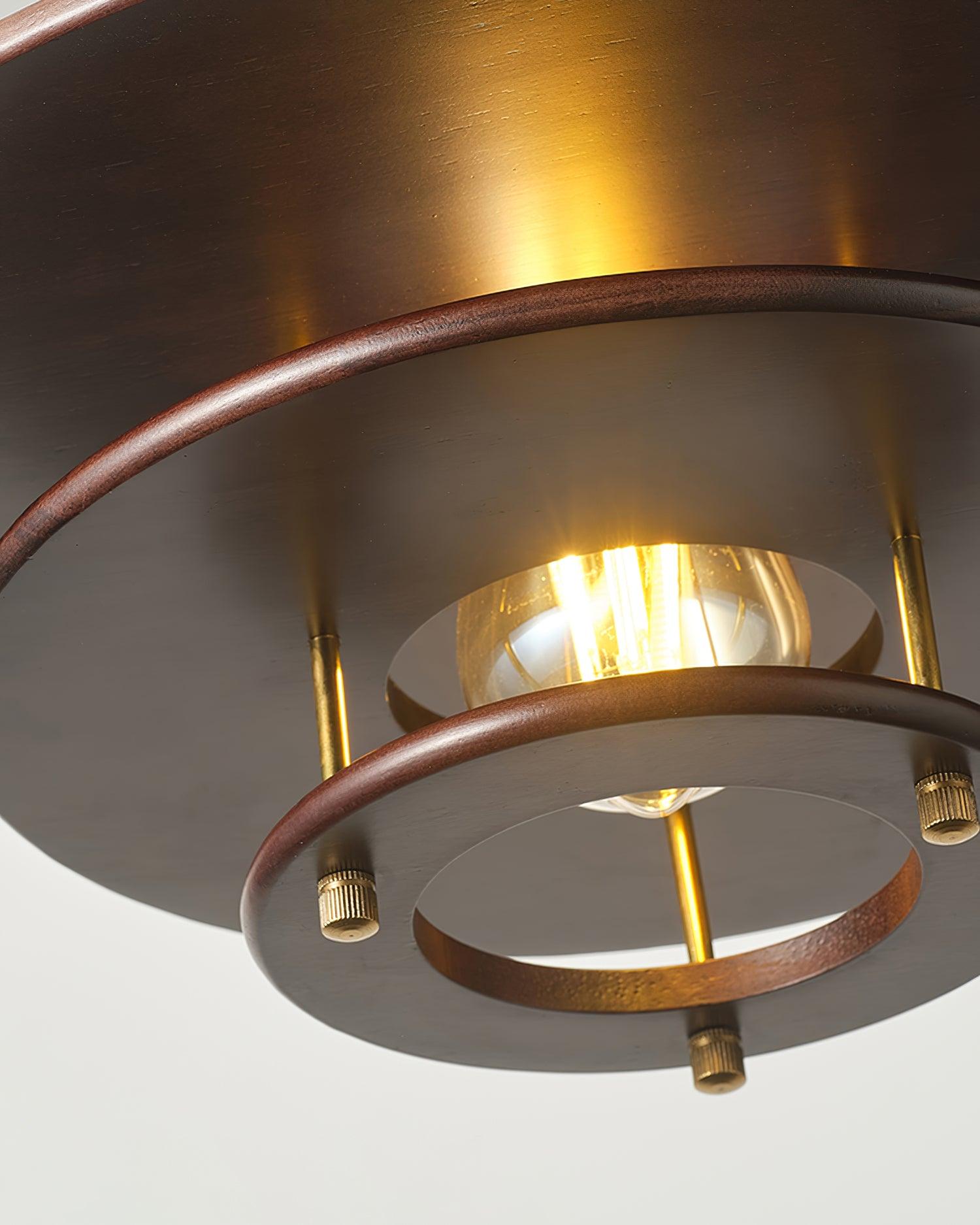 Pendel Pendant Lamp Layered Wood Brass Modern - Letslighting