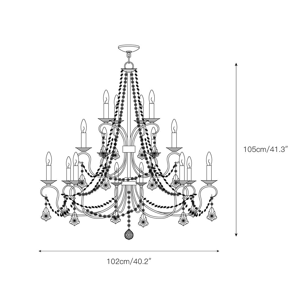 Mysorarae Postmodern Luxury Brass Crystal Chandelier - Lamp Copper