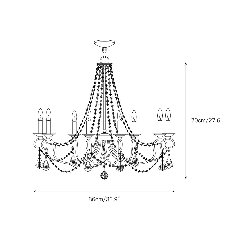 Mysorarae Postmodern Luxury Brass Crystal Chandelier - Lamp Copper