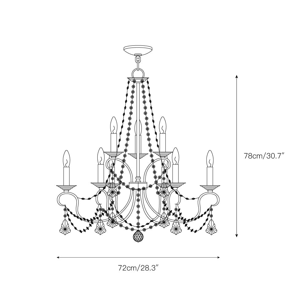 Mysorarae Postmodern Luxury Brass Crystal Chandelier - Lamp Copper
