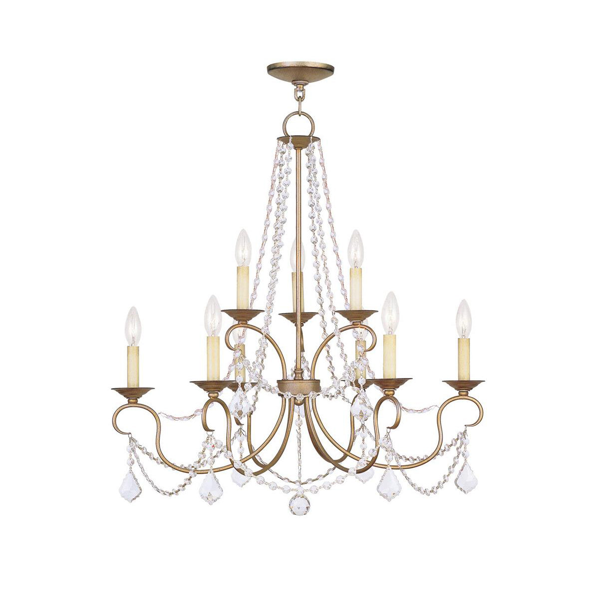Mysorarae Postmodern Luxury Brass Crystal Chandelier - Lamp Copper