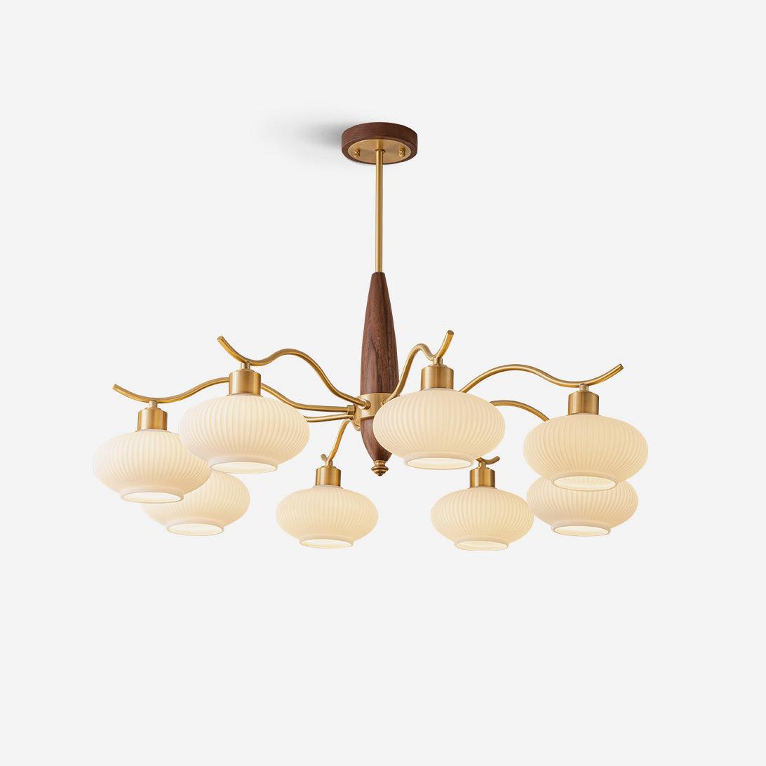 Cavien Lustre en Laiton et Noyer - Neutralighting