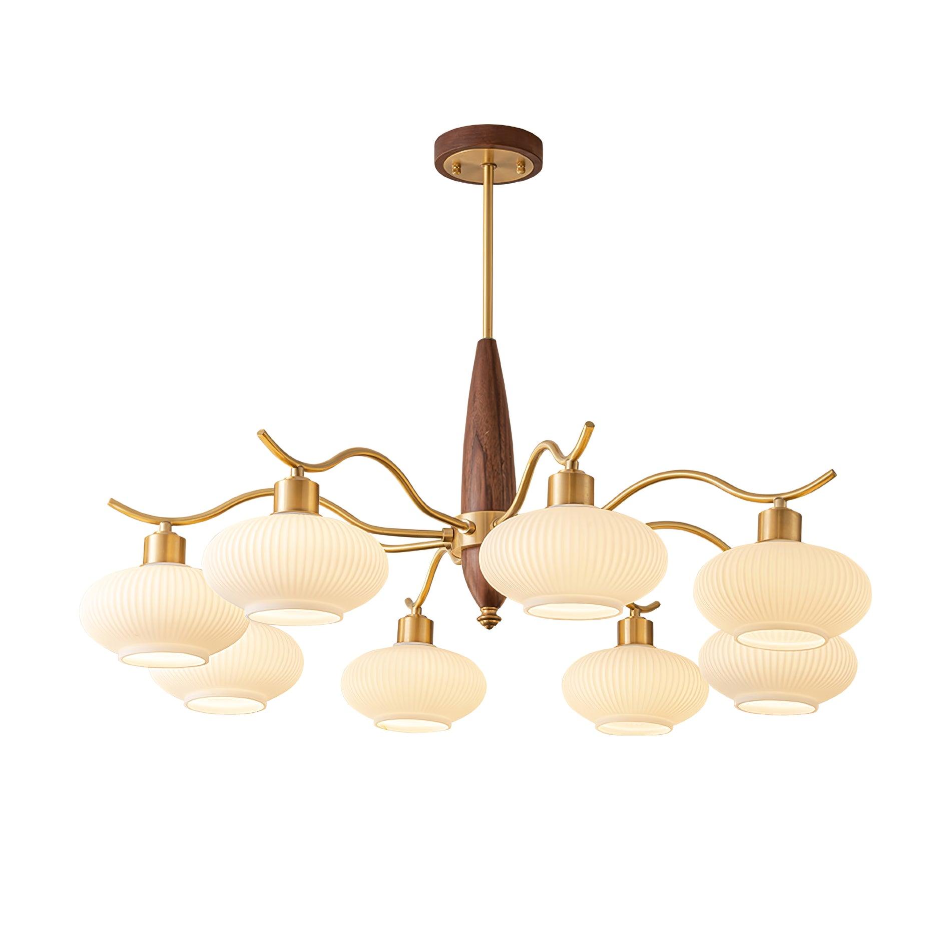 Cavien Lustre en Laiton et Noyer - Neutralighting