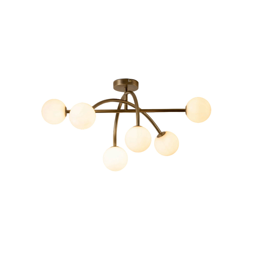 Sythael Modern Minimalist Brass Glass Ceiling Lamp - Lamp Copper