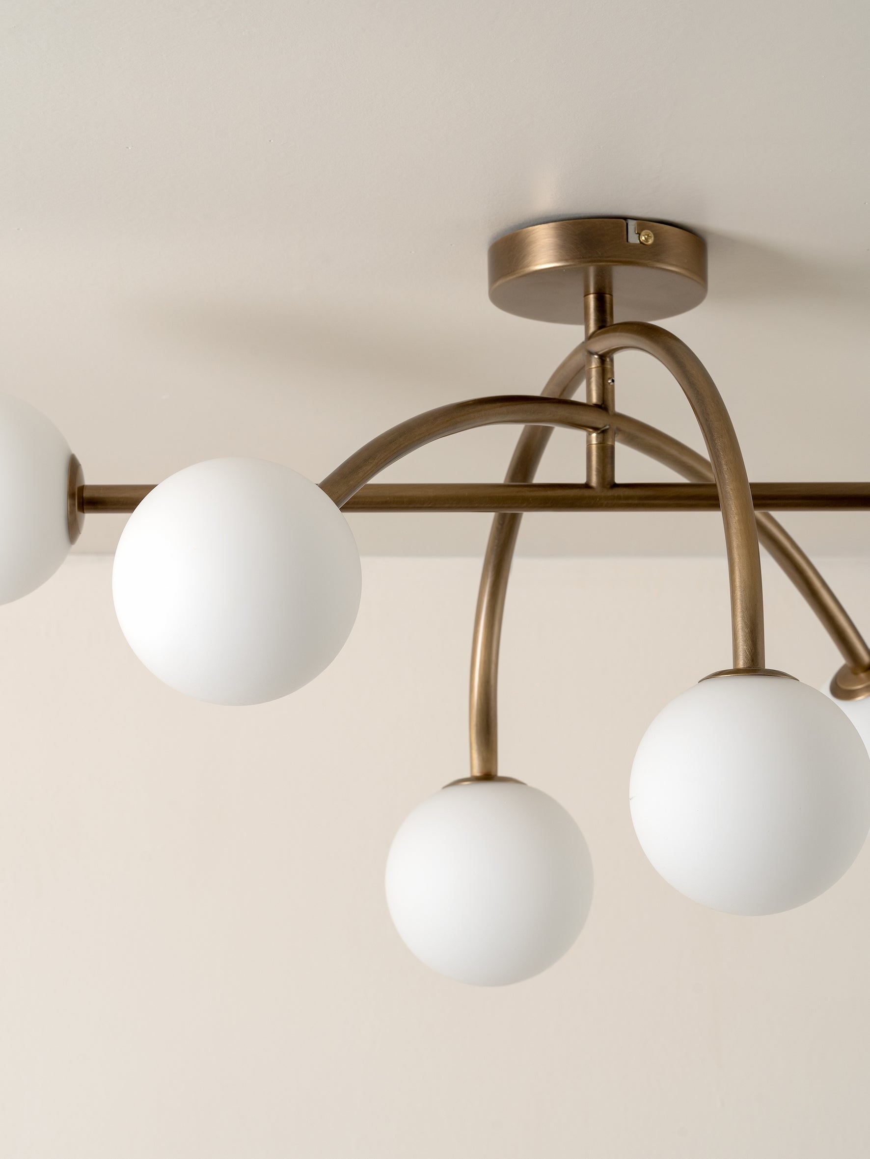 Sythael Modern Minimalist Brass Glass Ceiling Lamp - Lamp Copper