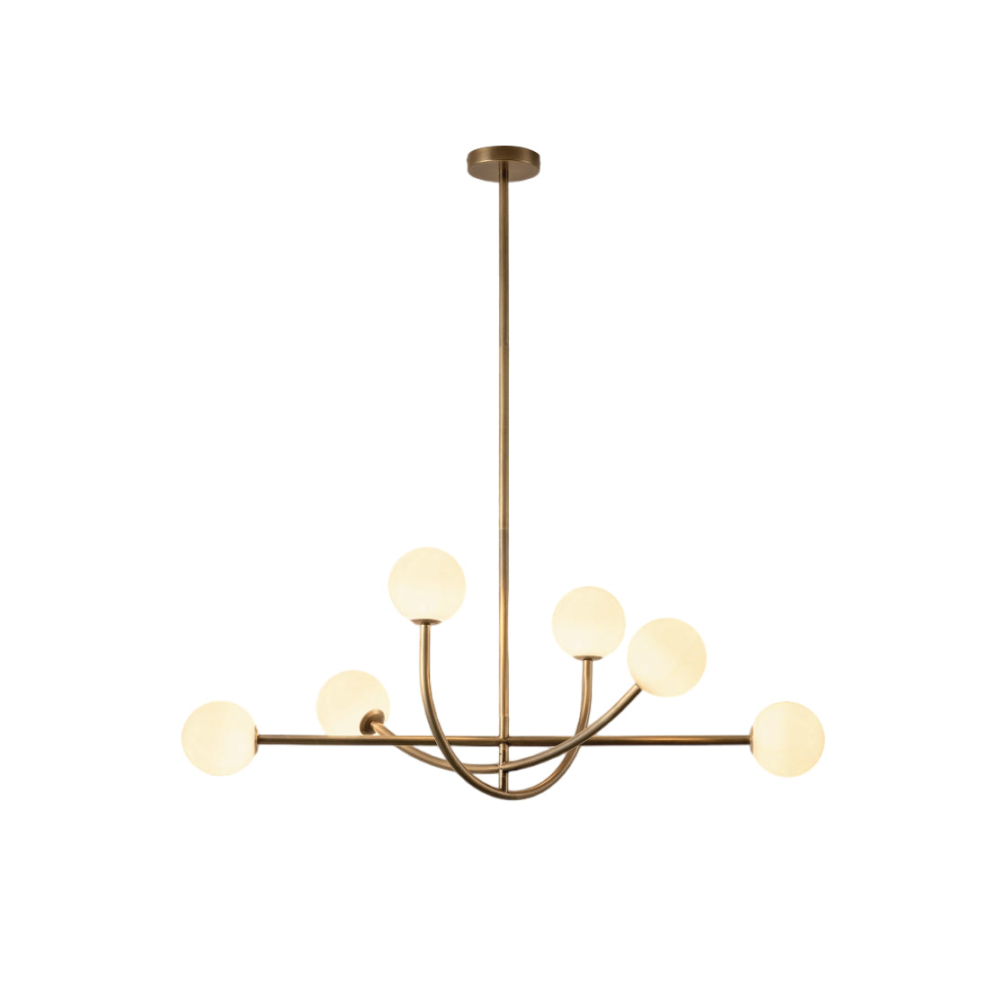 Ilvelia Modern Minimalist Brass Glass Chandelier - Lamp Copper