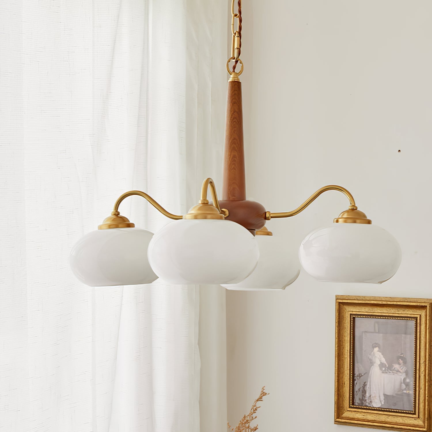 Elmiror Premium Nordic Art Wood Glass Chandelier - Neutralighting