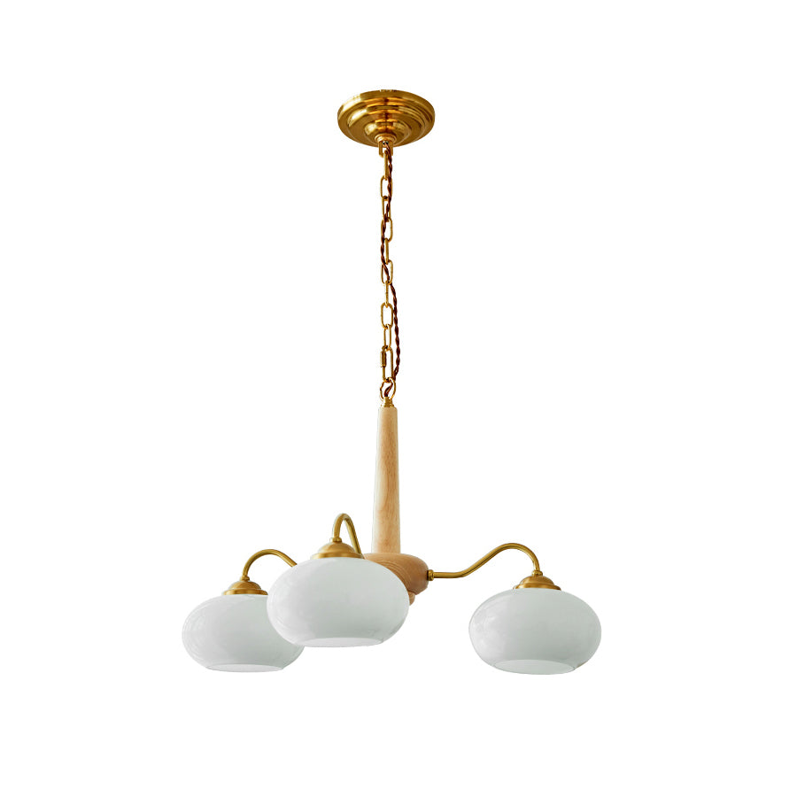 Elmiror Premium Nordic Art Wood Glass Chandelier - Neutralighting