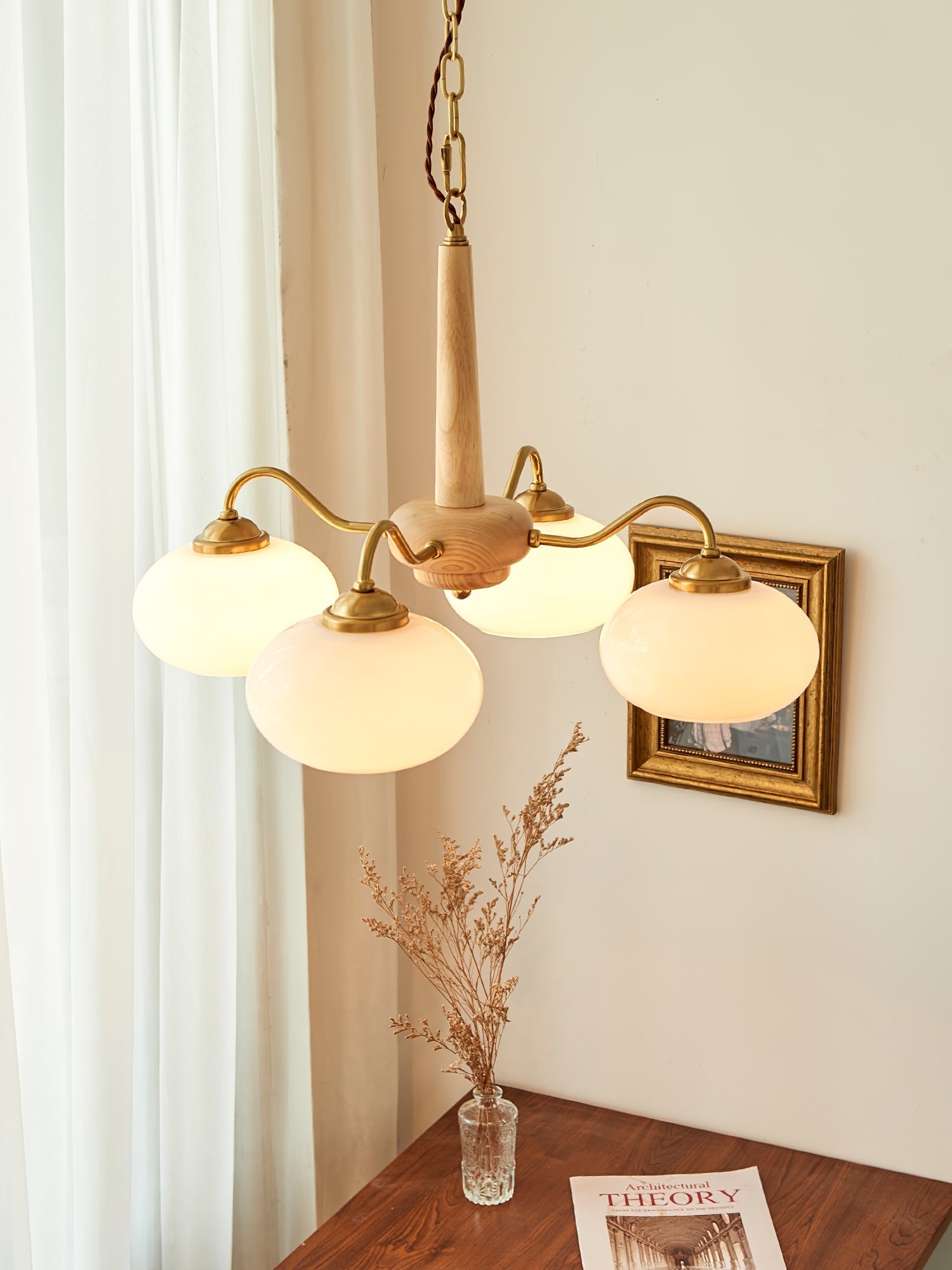 Elmiror Premium Nordic Art Wood Glass Chandelier - Neutralighting