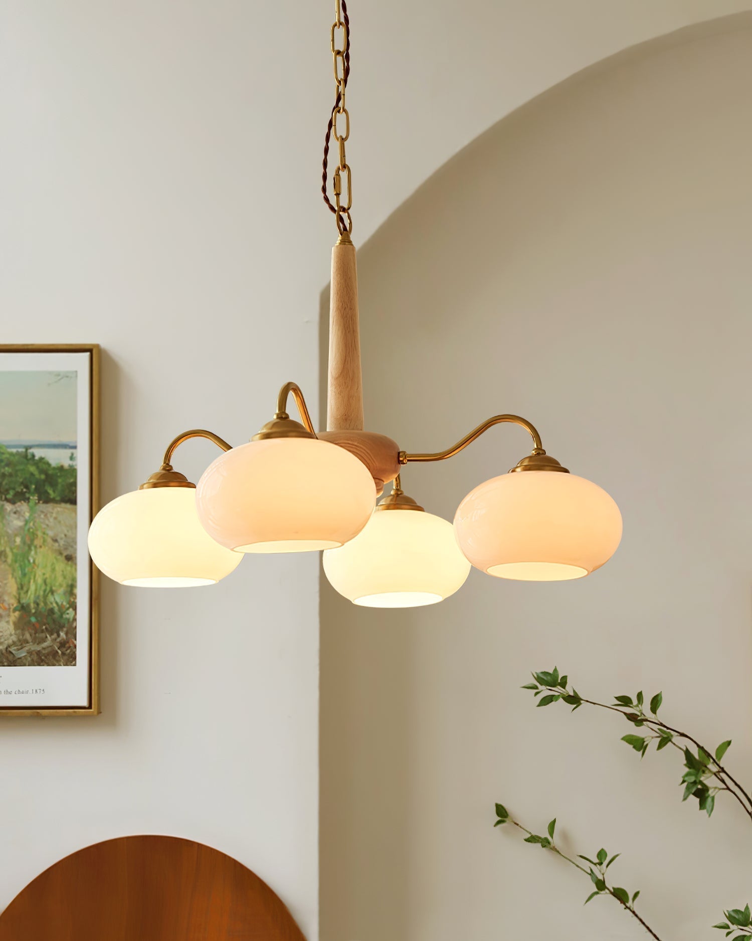 Elmiror Premium Nordic Art Wood Glass Chandelier - Neutralighting