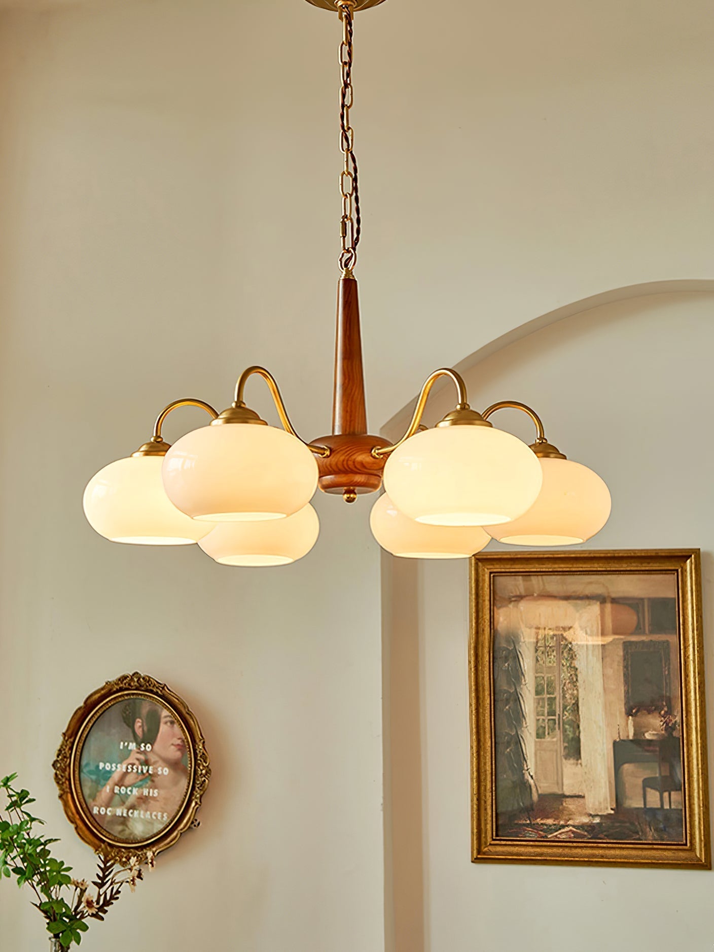 Elmiror Premium Nordic Art Wood Glass Chandelier - Neutralighting