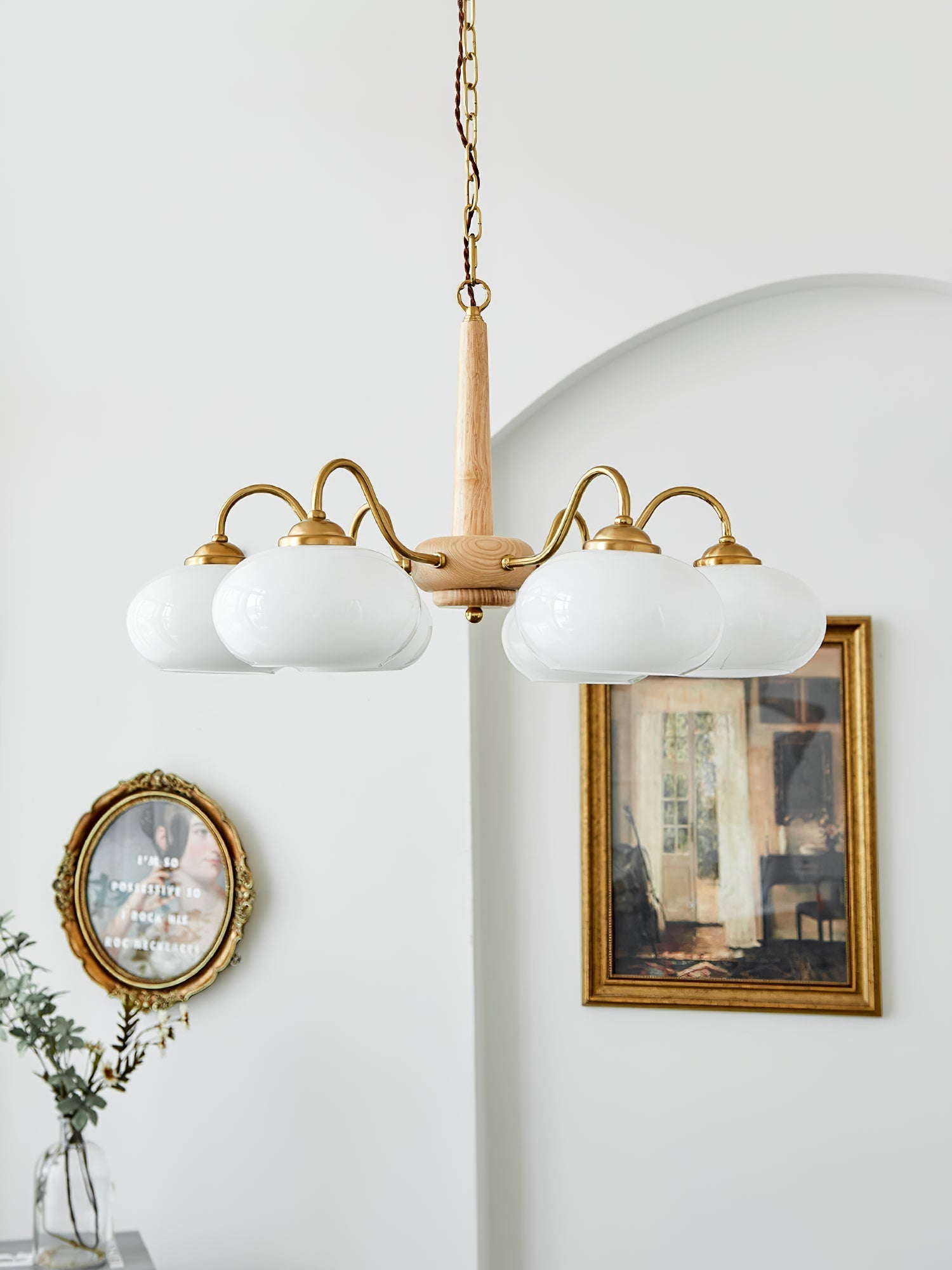 Elmiror Premium Nordic Art Wood Glass Chandelier - Neutralighting
