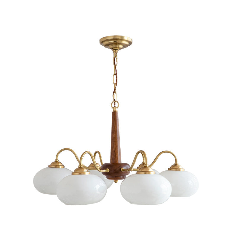Elmiror Premium Nordic Art Wood Glass Chandelier - Neutralighting