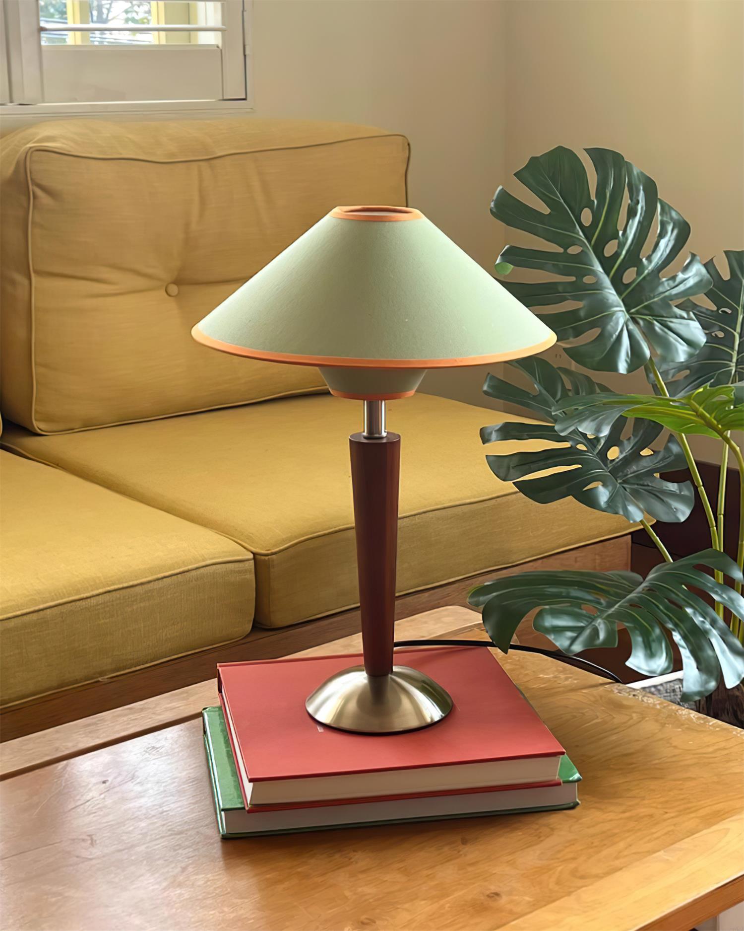 Perzel Lampe de Table Tige en Bois Abat-jour en Tissu - Neutralighting