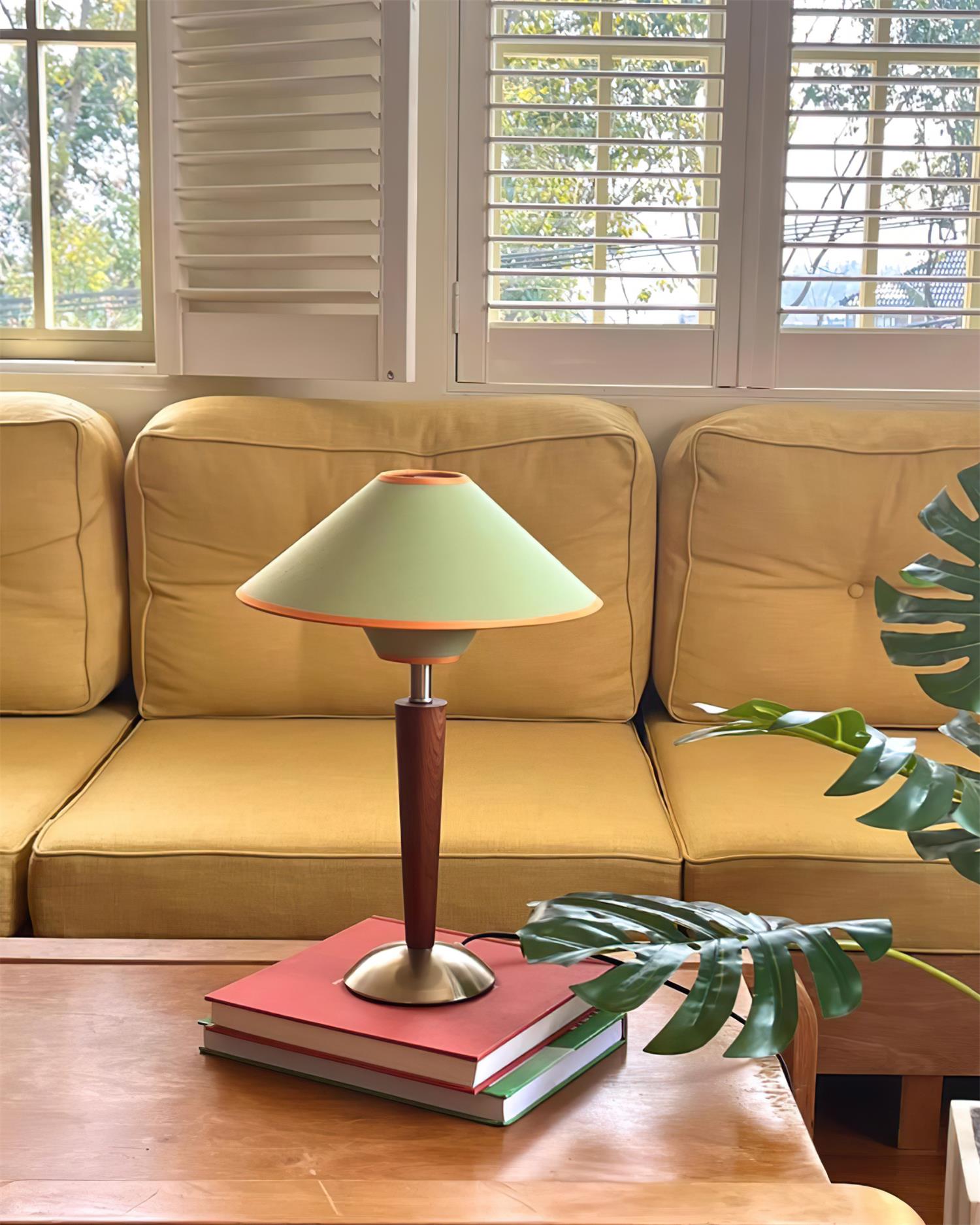 Perzel Lampe de Table Tige en Bois Abat-jour en Tissu - Neutralighting